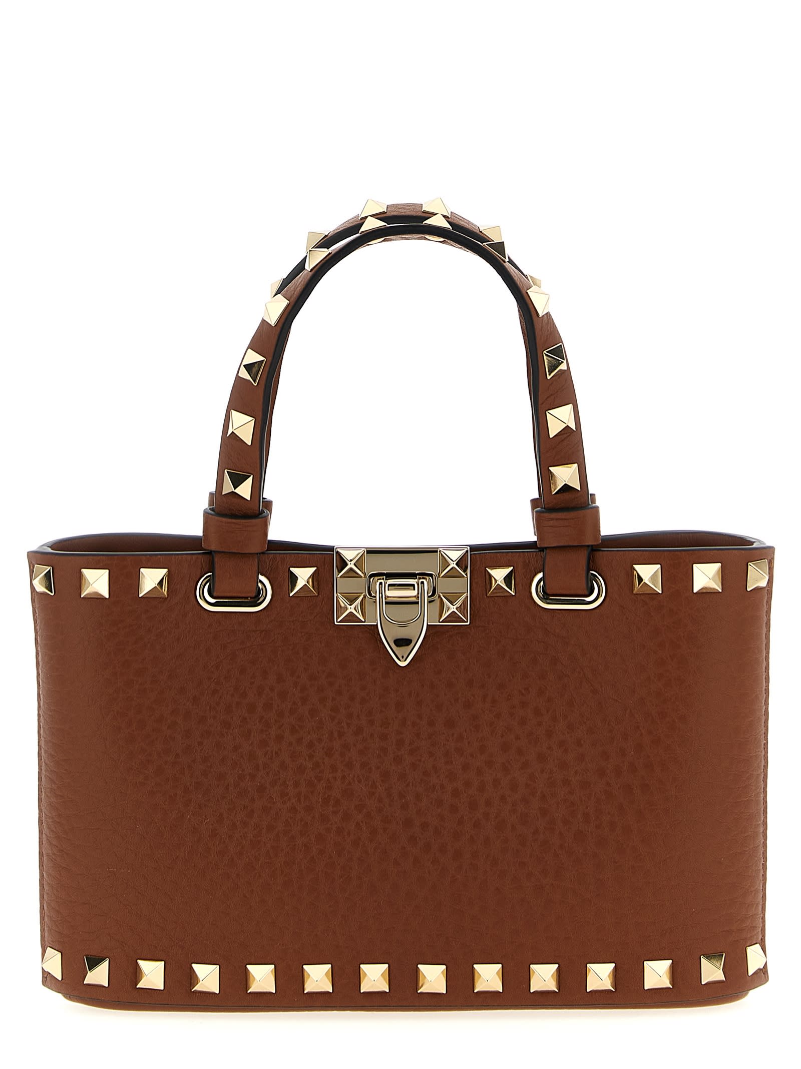 Valentino Gravani Rockstud Handbag In Brown