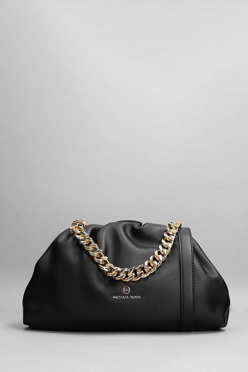 Michael Kors Hand Bag In Black Faux Leather