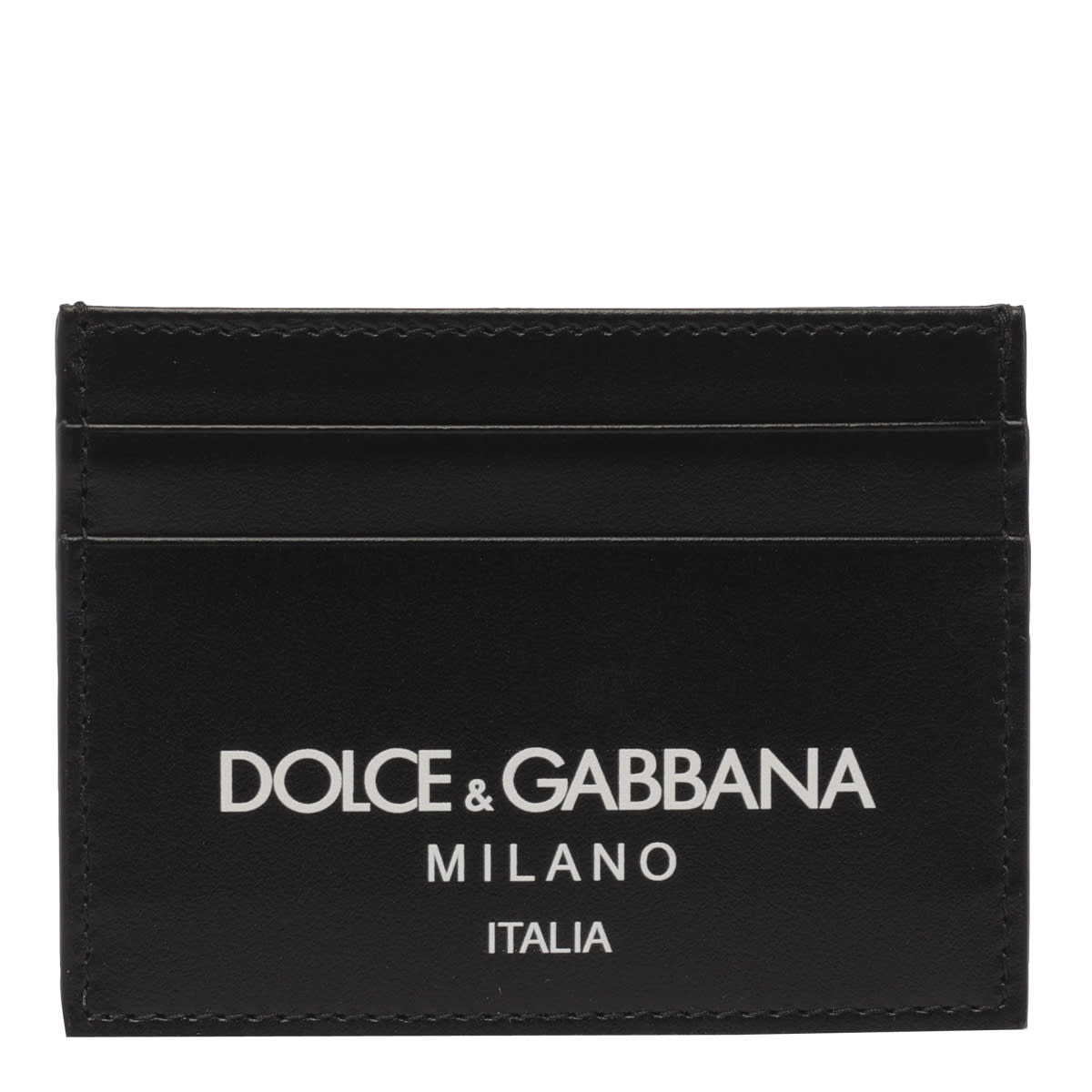 Shop Dolce & Gabbana Leather Logo Cardholder In Stampato Dg