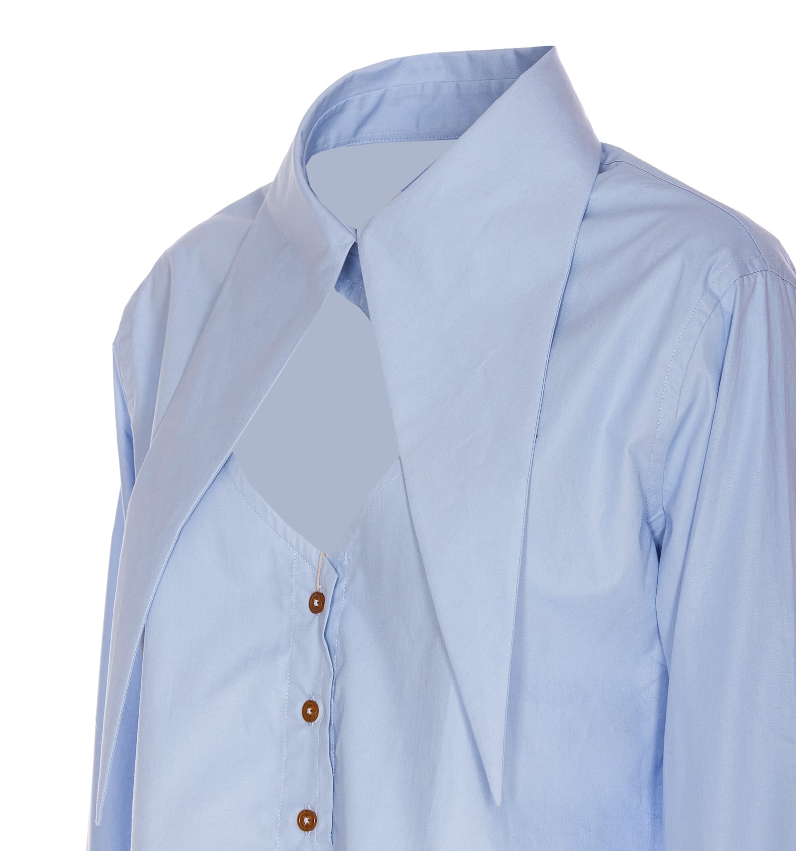 Vivienne Westwood Light Blue With Oversize Collar And Front Cut-out In Cotton Woman