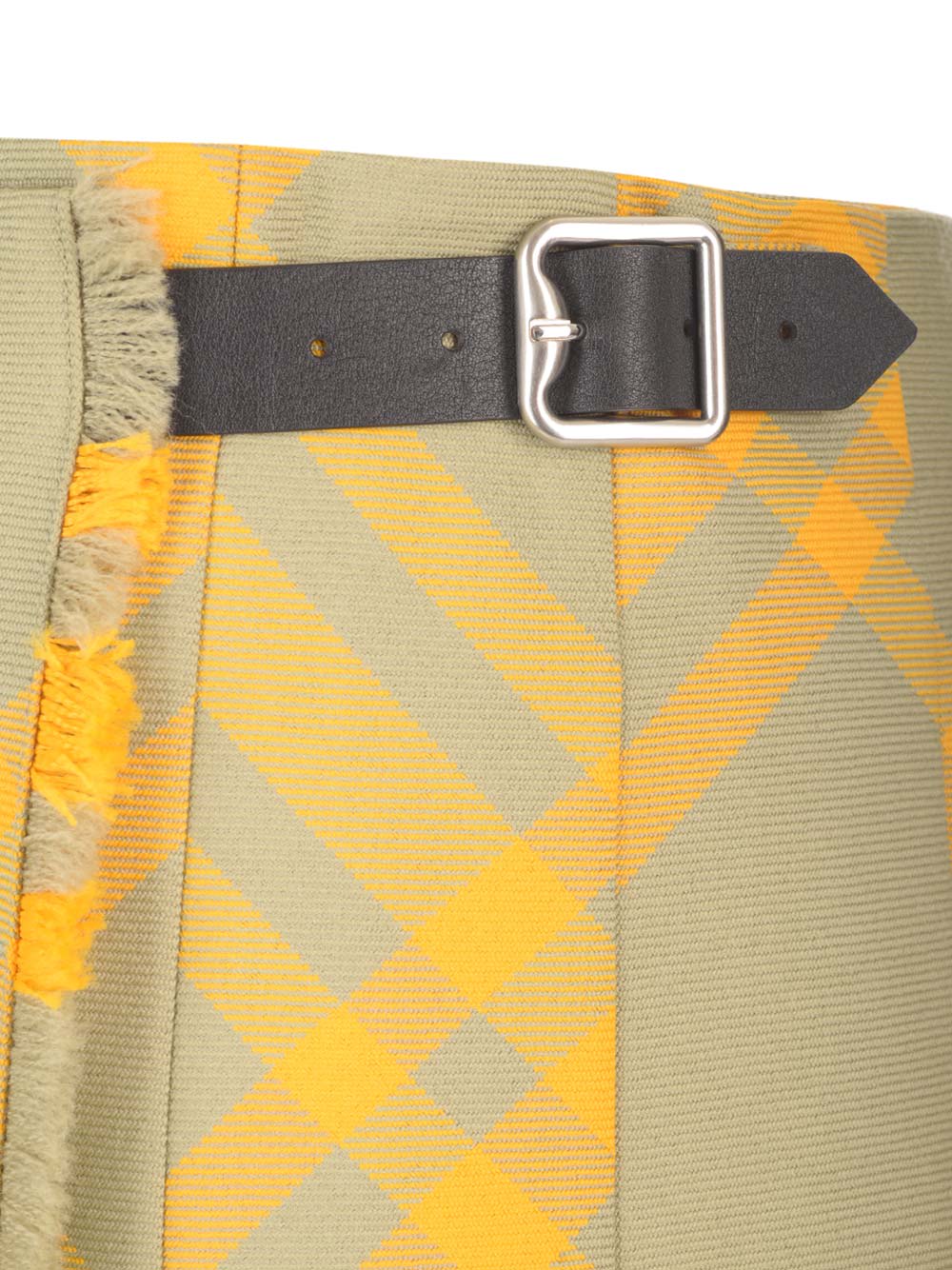 Shop Burberry Embroidered Silk Skirt In Yellow