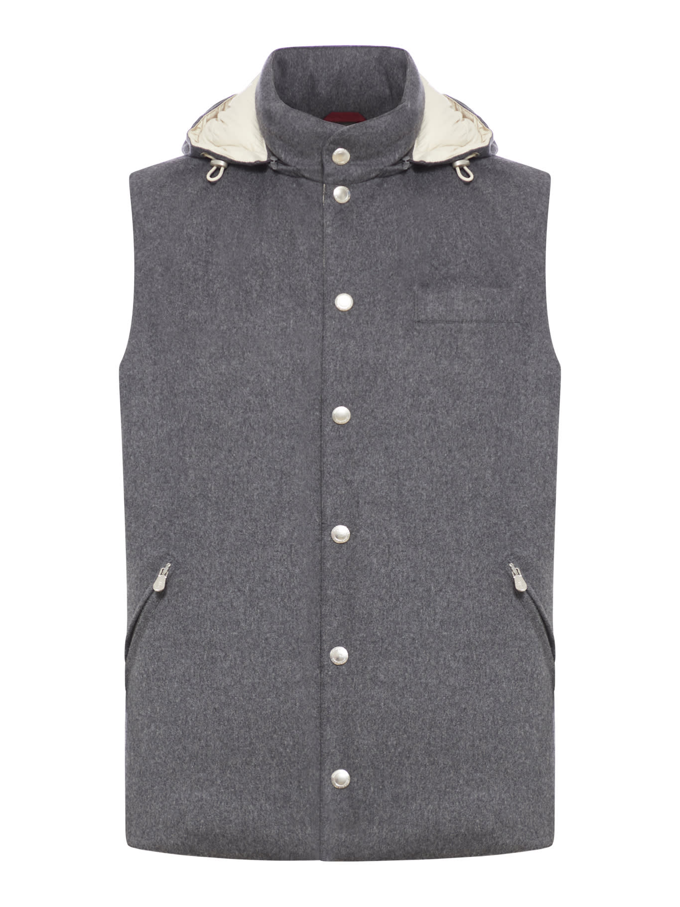 Shop Brunello Cucinelli Padded Vest In Grey