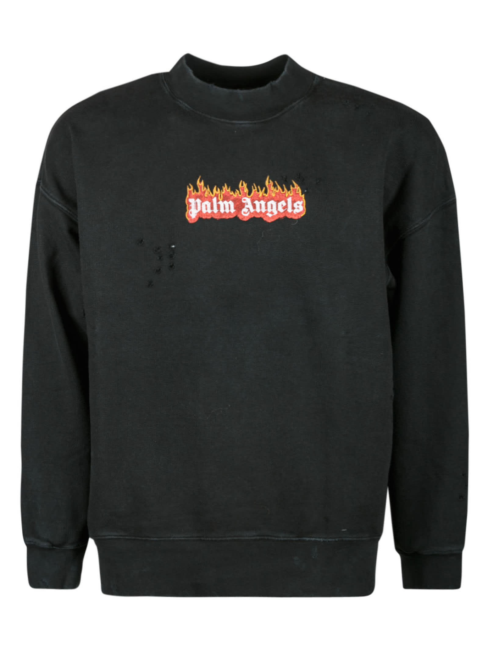 Palm Angels Gd Burning Logo Crewneck Sweatshirt