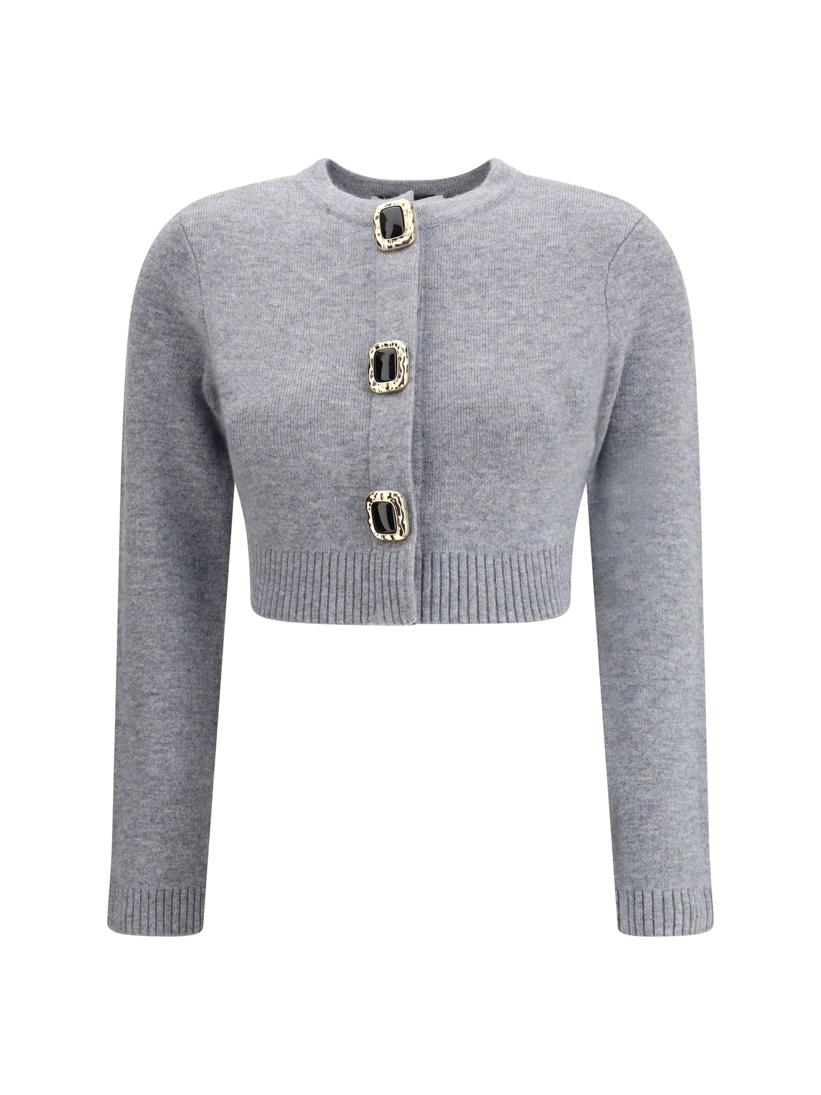 Self-portrait Wool Cardigan In Gray