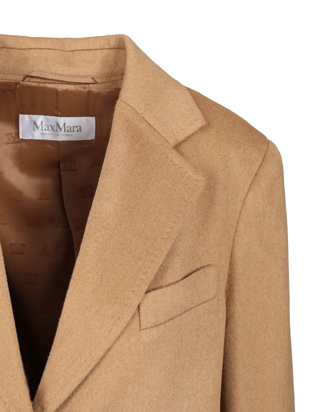 Max Mara Camel Drap Blazer In Brown