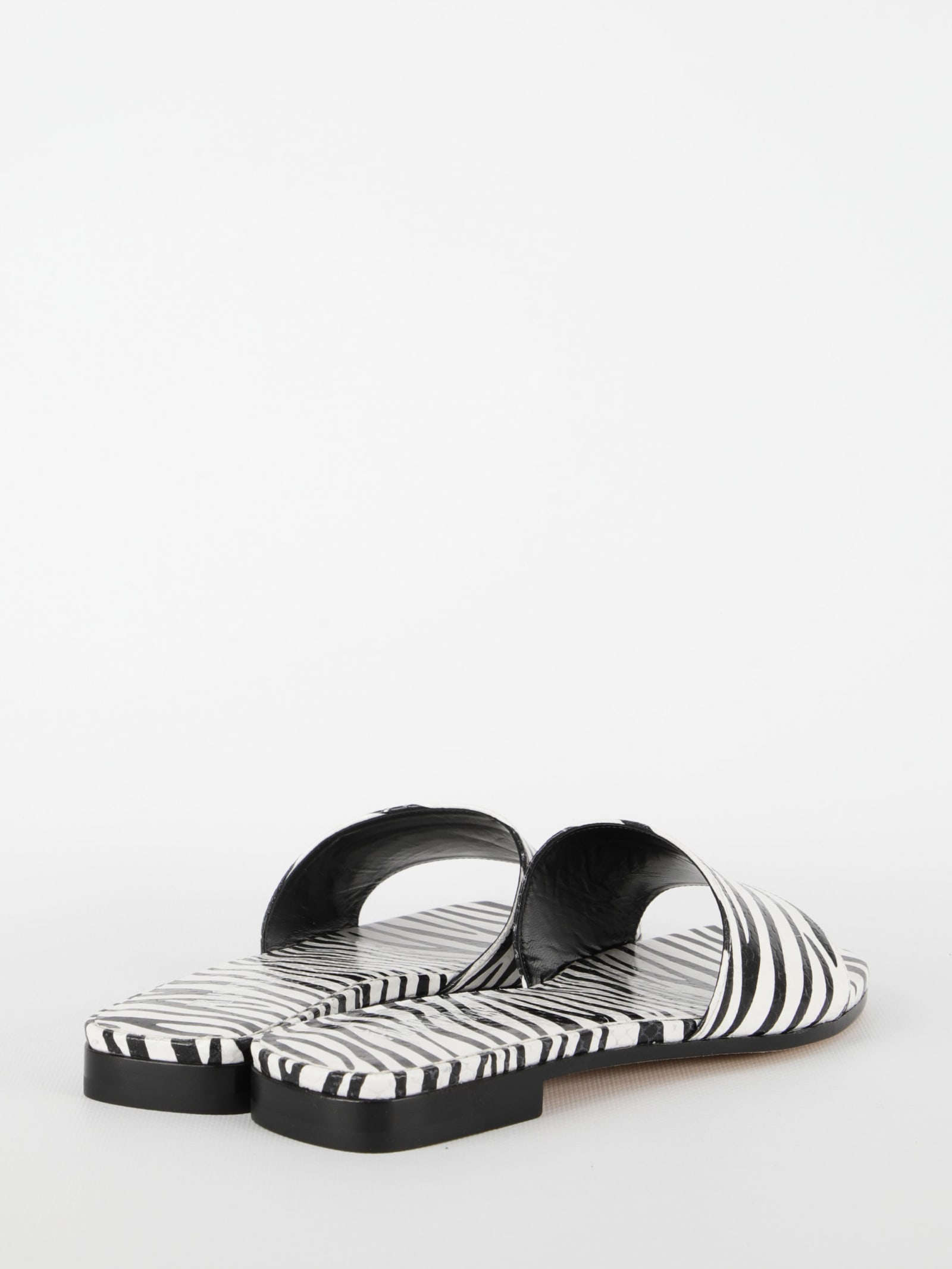 Shop Paris Texas Zebra-print Flat Sandals In White
