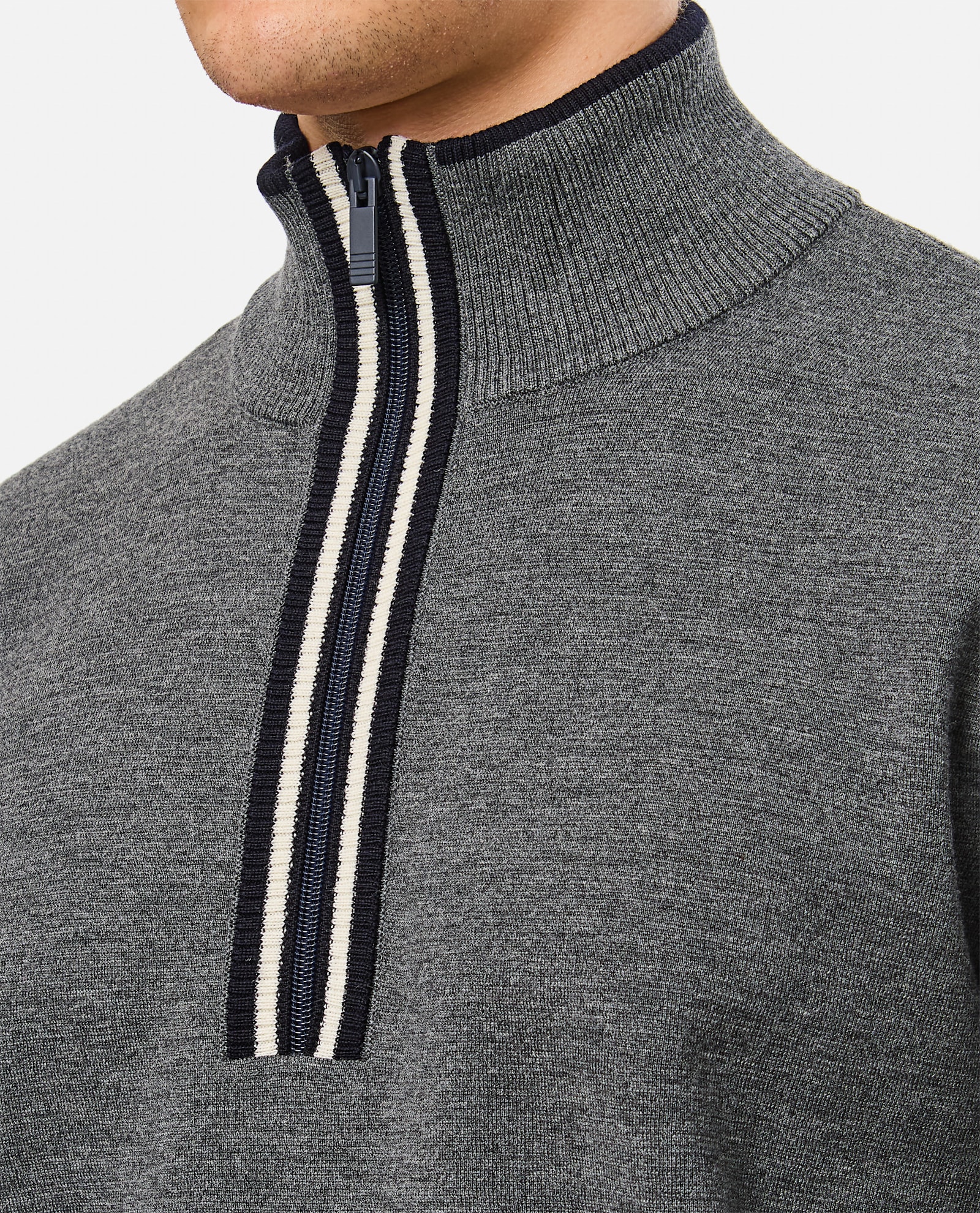 Shop Thom Browne Half Zip Pullover In Grey