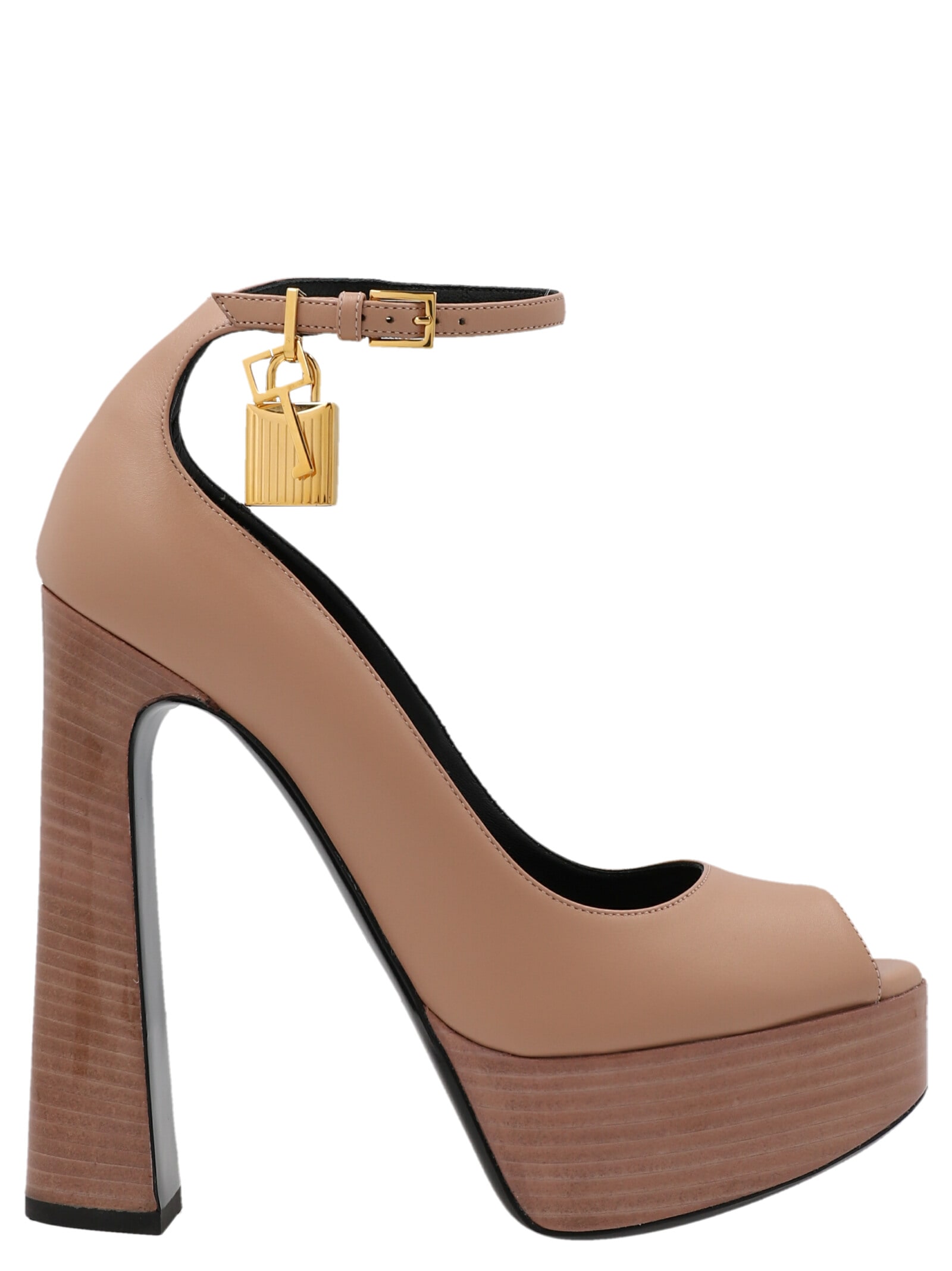 Tom Ford Charm Padlock Leather Sandals