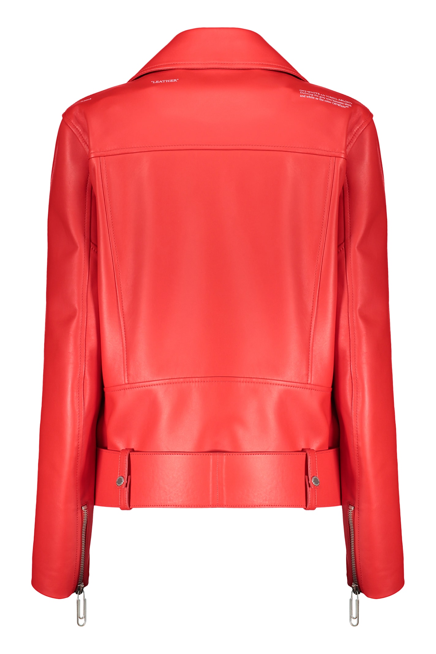 Off-white Ff Leather Biker In Red