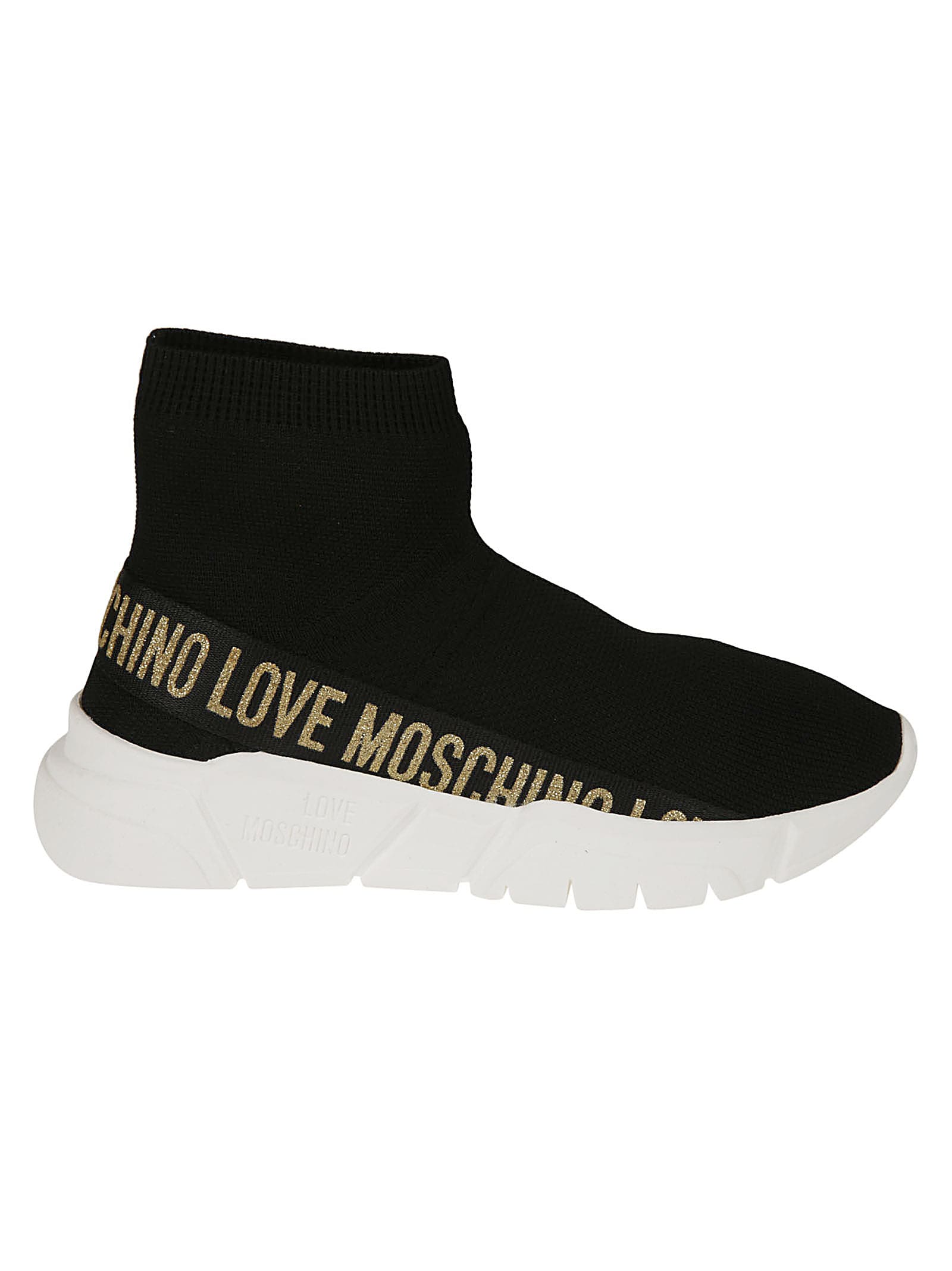 love moschino logo sock trainer