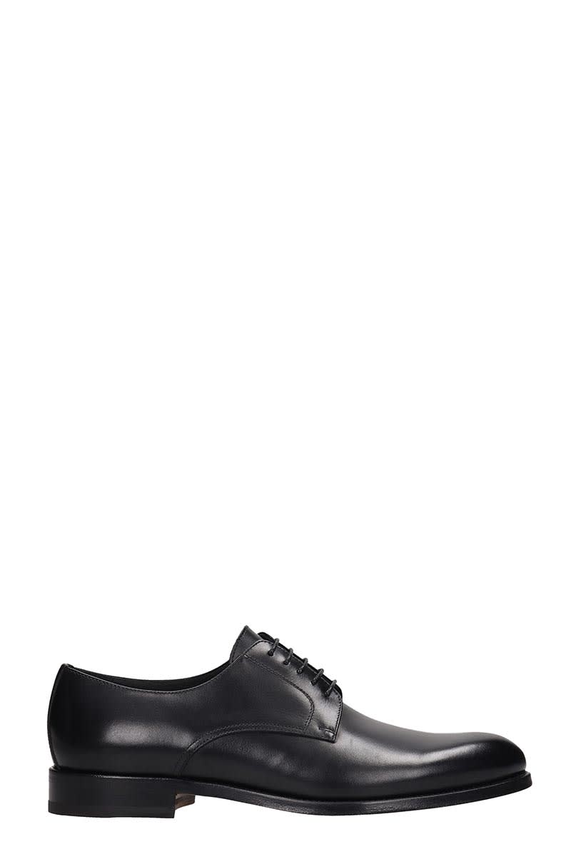 J. Wilton Lace Up Shoes In Black Leather
