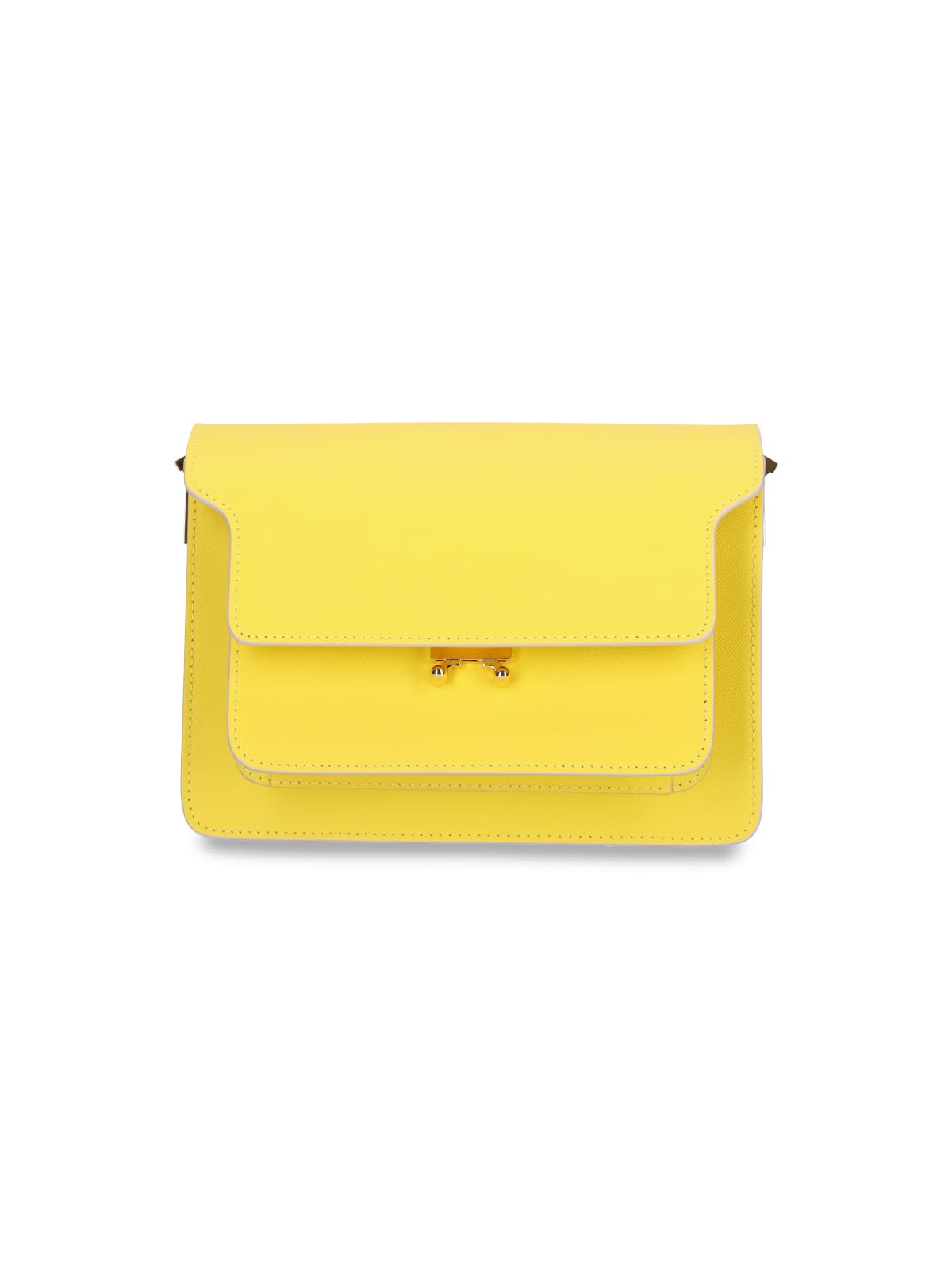 Marni Trunk Leather Shoulder Bag Yellow