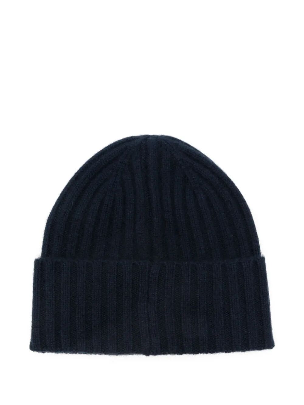 Mc2 Saint Barth Ribbed Knit Wengen Cashmere Beanie In Blue