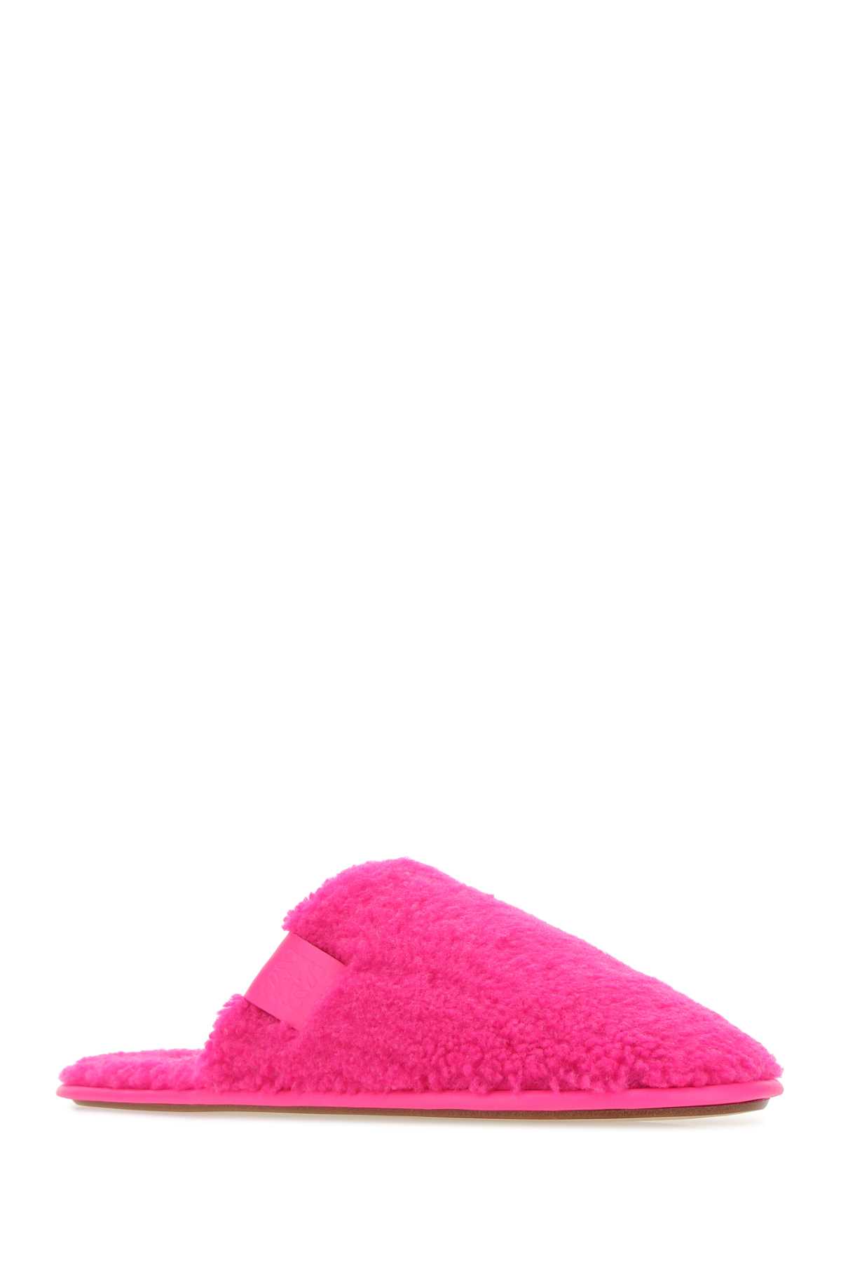 Loewe Fluo Pink Eco Shearling Slippers In Neonpink