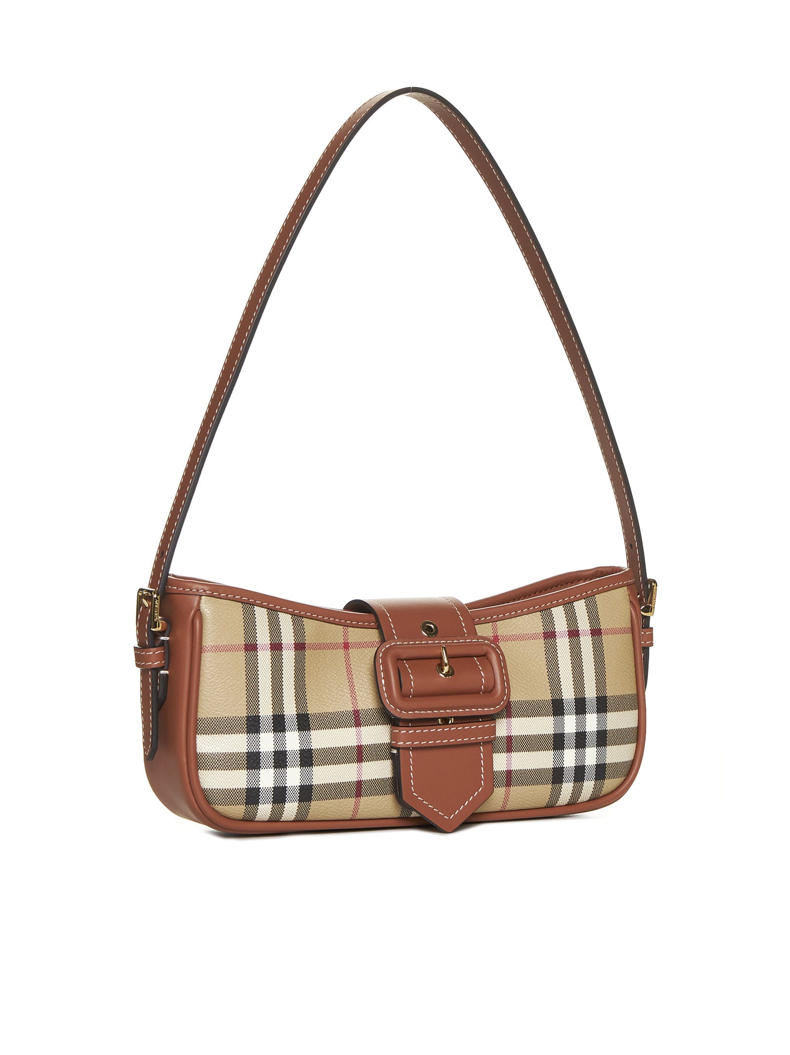 Shop Burberry Shoulder Bag In Briar Brown