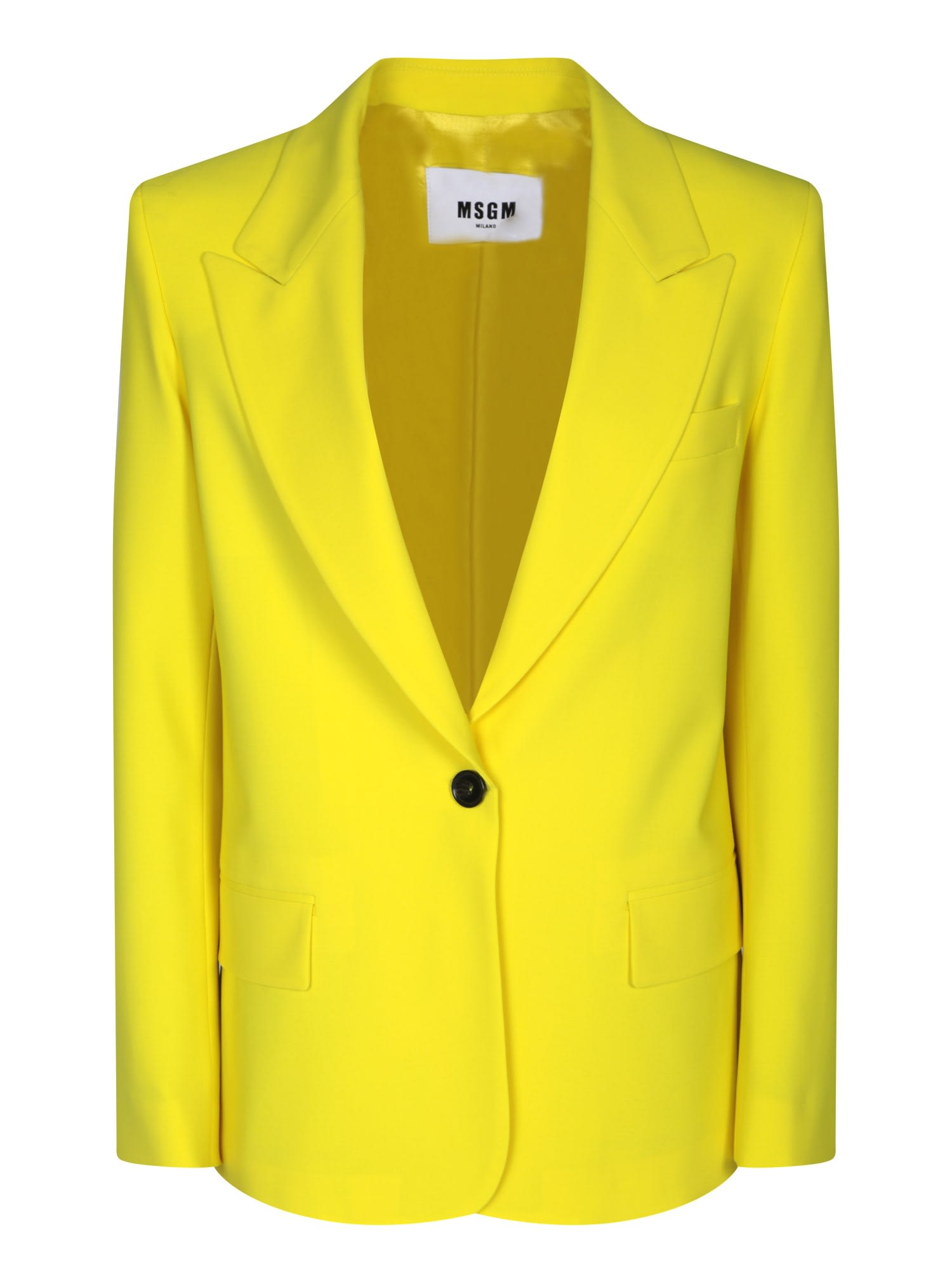 Shop Msgm Single-breasted Yellow Jacket
