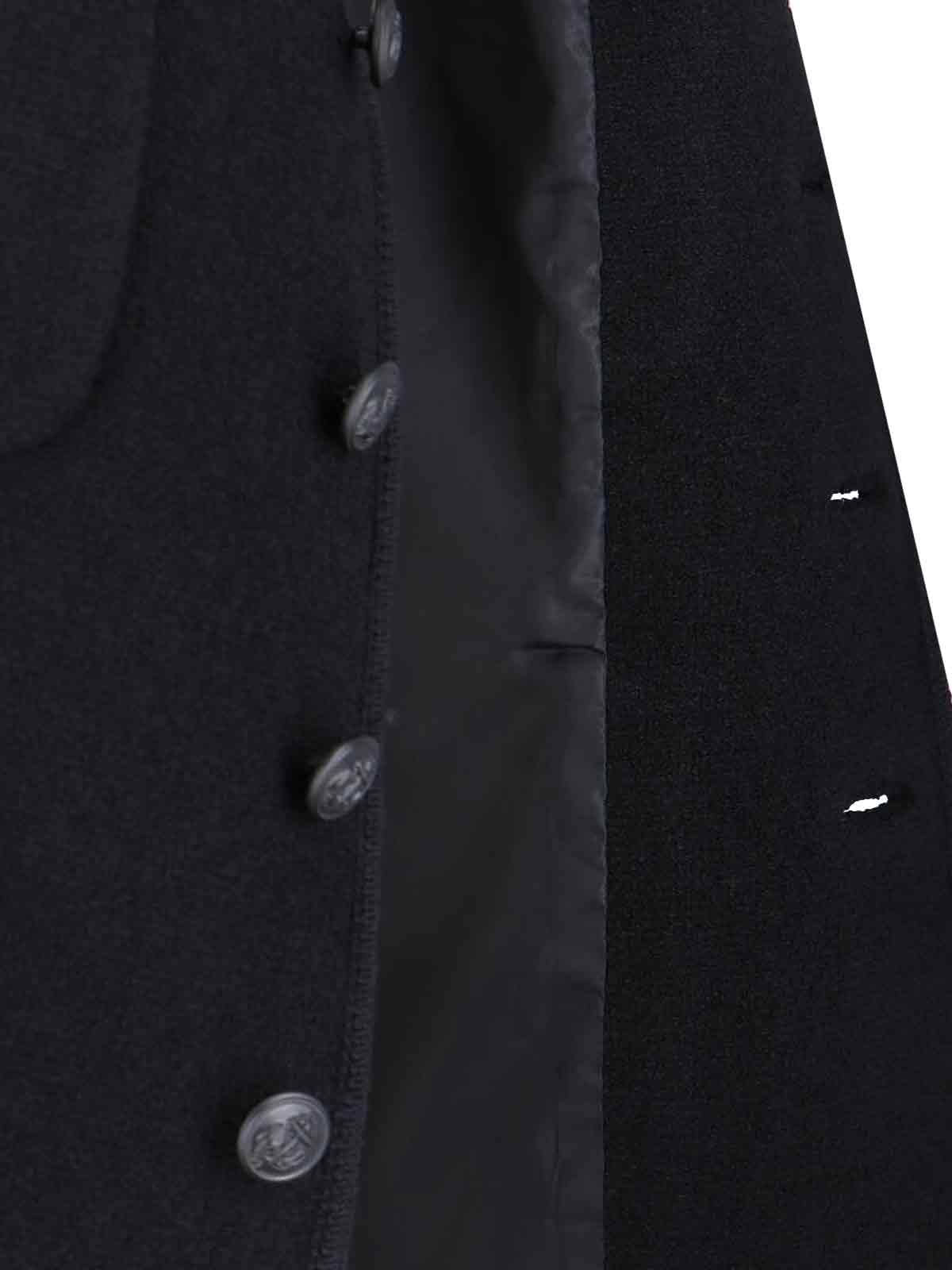 Tonywack Black Collarless Blouson Jacket With Nautical Button Detail In Black