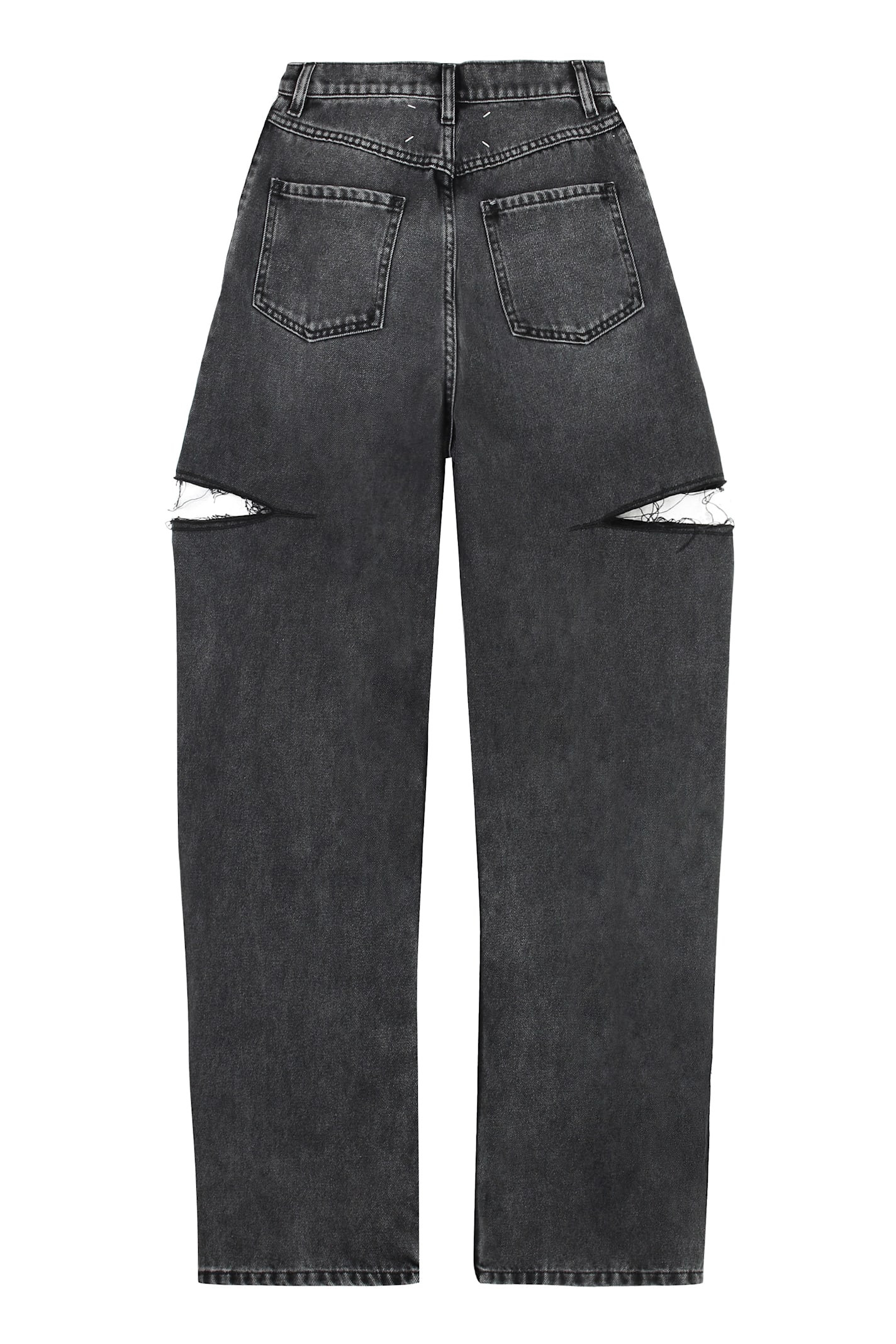 Shop Maison Margiela High-waist Wide-leg Jeans In Grey