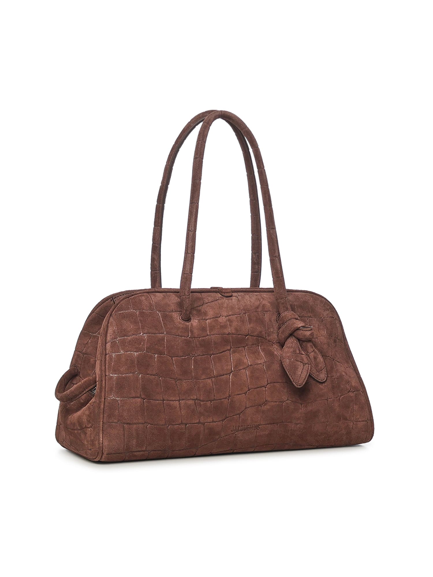 Jacquemus Suede Bowling Bag In Brown