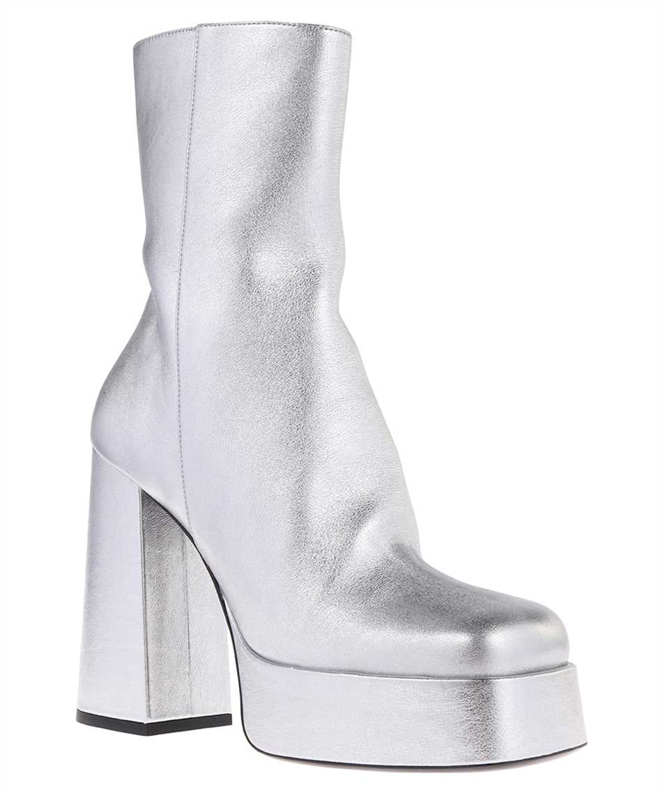 Shop Versace Aevitas Platform Boots In Silver