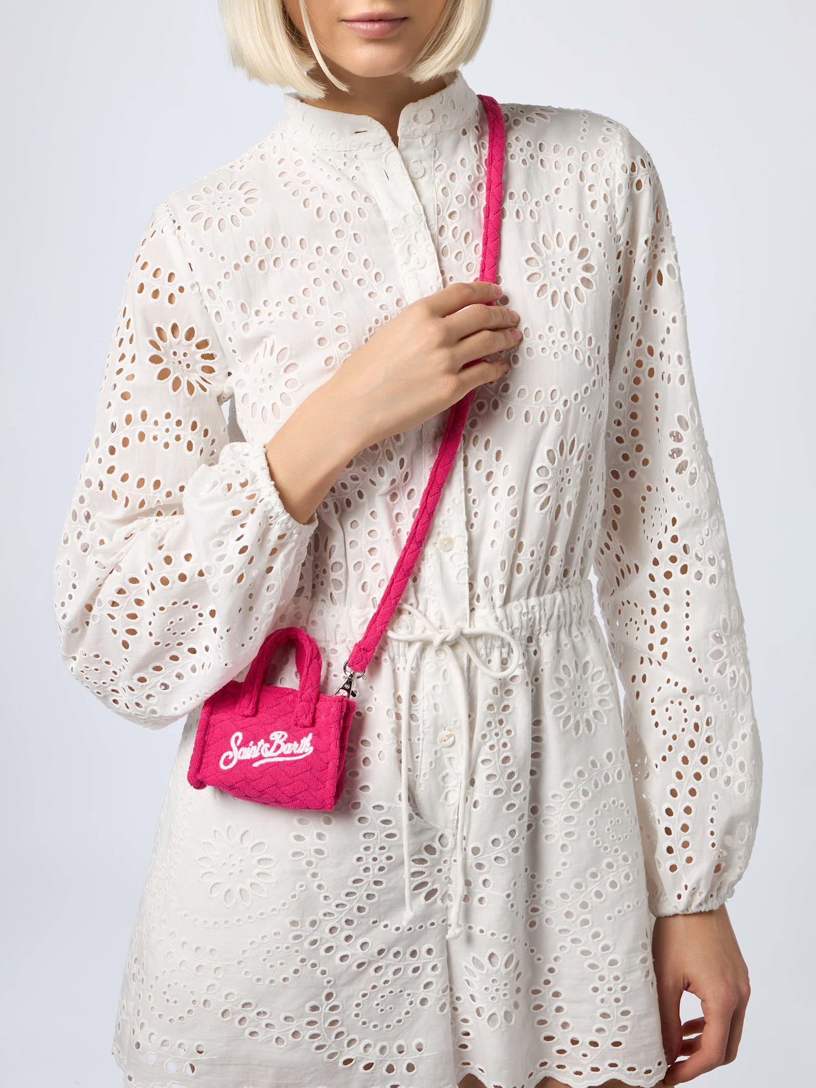 MC2 SAINT BARTH FUCHSIA TERRY EMBOSSED KEY HOLDER