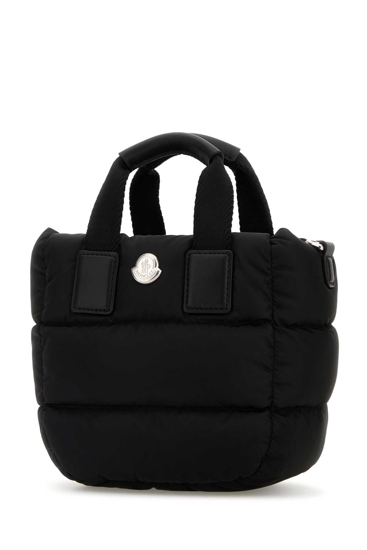 Moncler Black Fabric Mini Caradoc Handbag In Gray