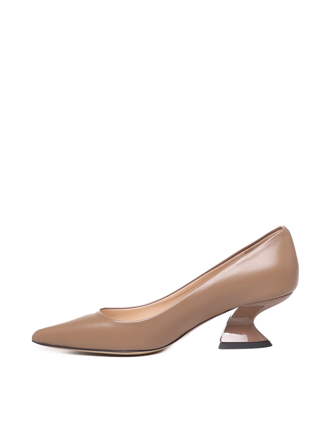 Alchimia Leather Pumps With Wide Heel In Nude