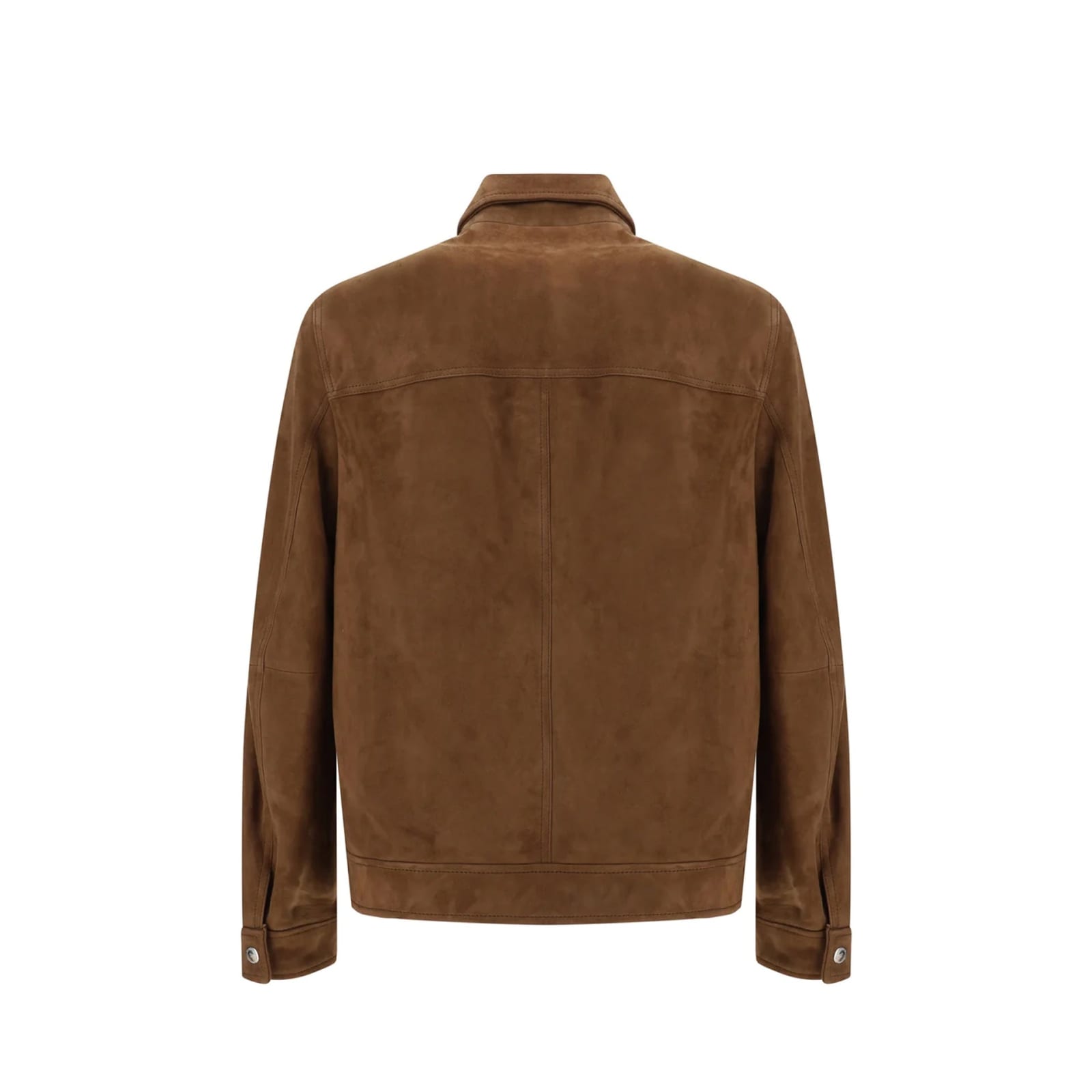 Shop Brunello Cucinelli Leather Jacket In Brown
