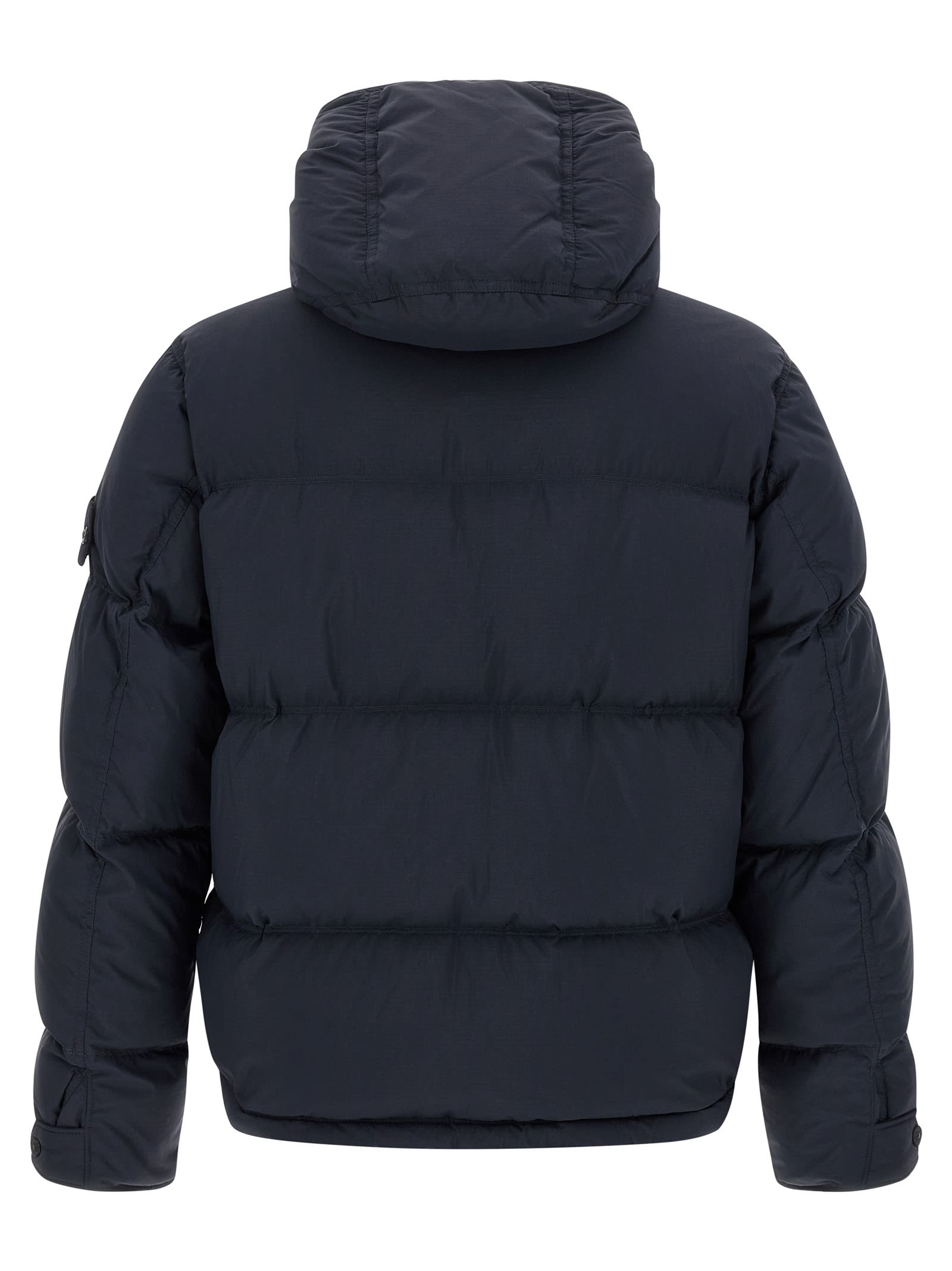 Stone Island Down Parka In Cordura Ripstop Matt Nylon In Blue