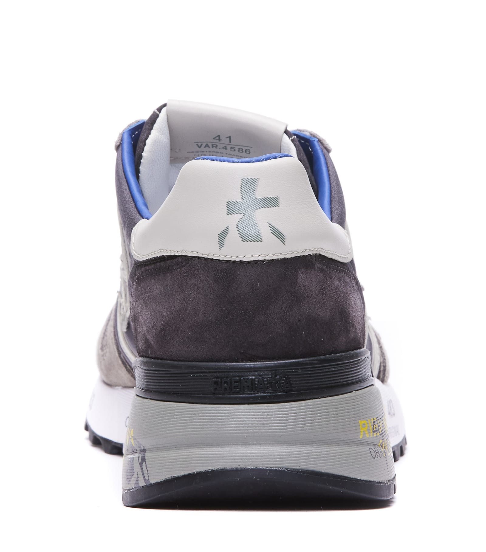 Shop Premiata Lander Sneakers In Grigio/blu/bianco