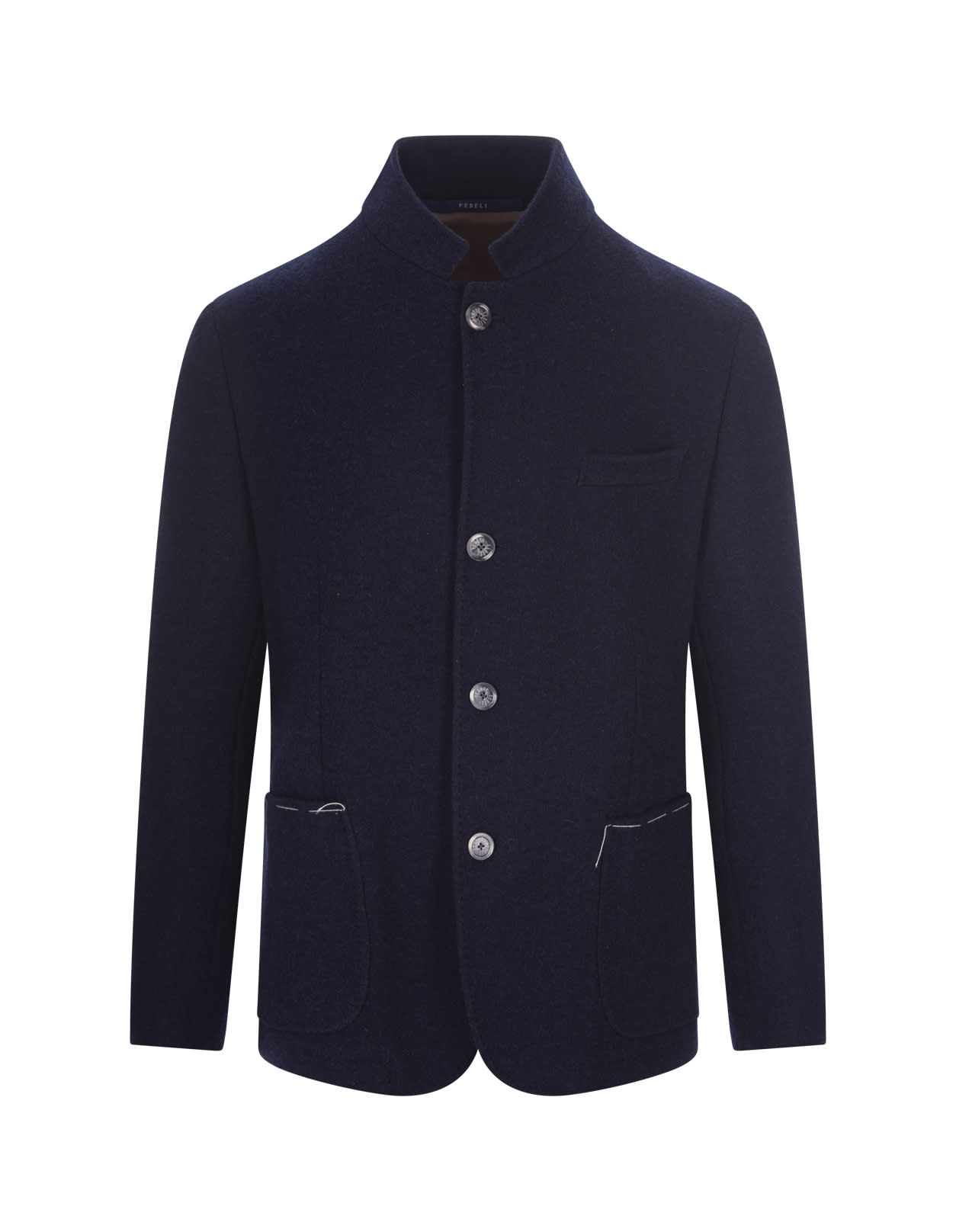 FEDELI NIGHT BLUE SHORT COAT WITH BUTTONS