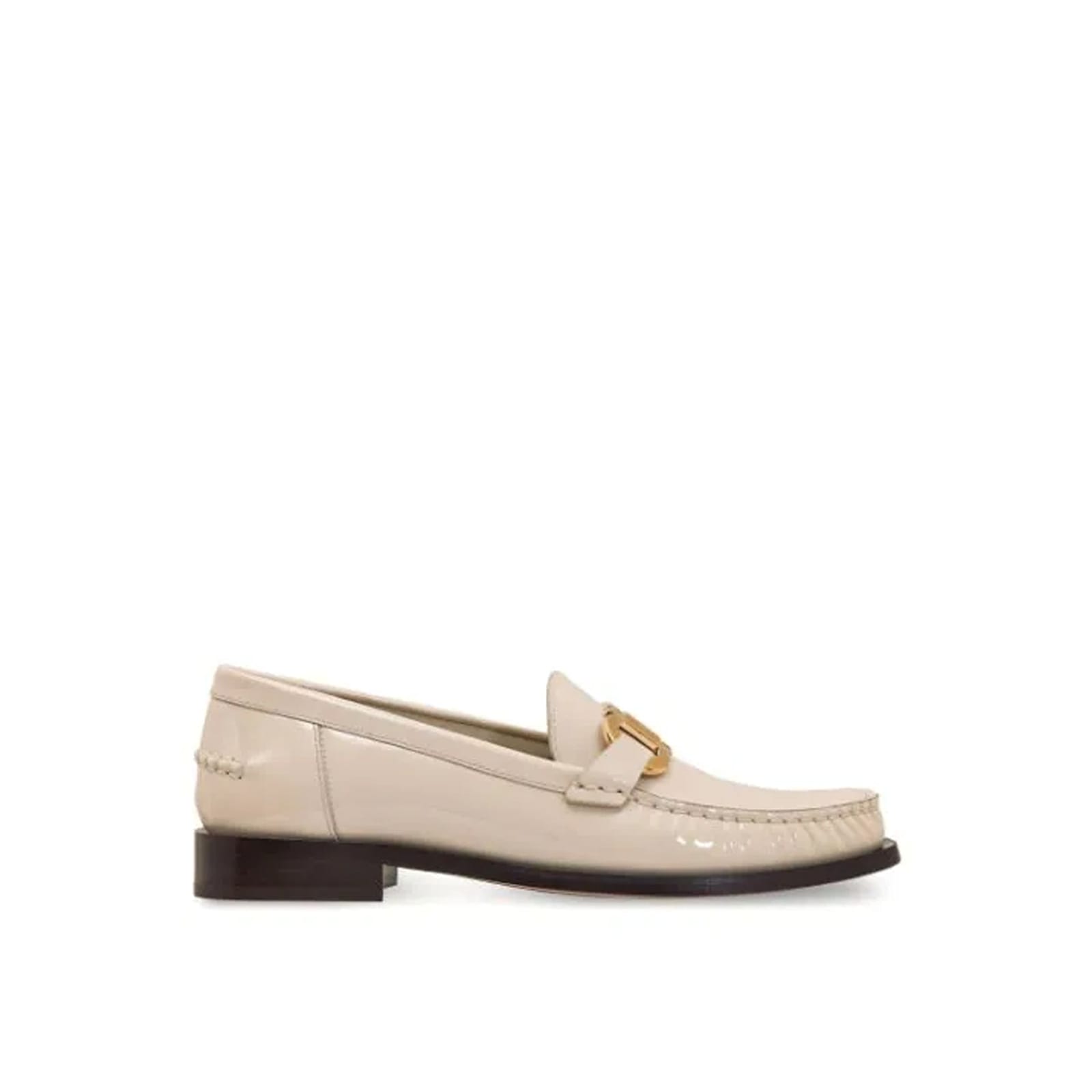 Ferragamo Patent Leather Loafers In White