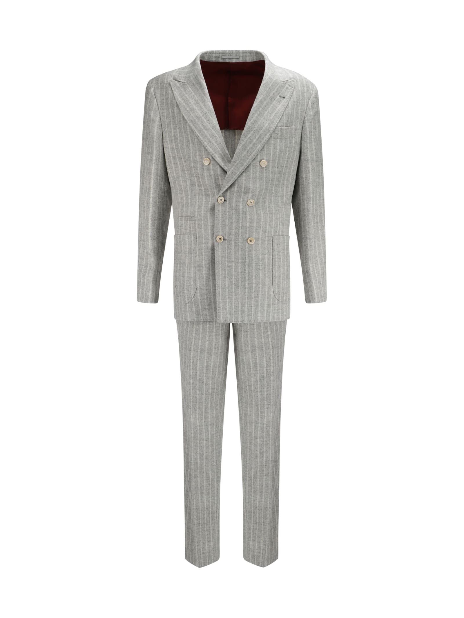 Shop Brunello Cucinelli Suit In Perla/panama