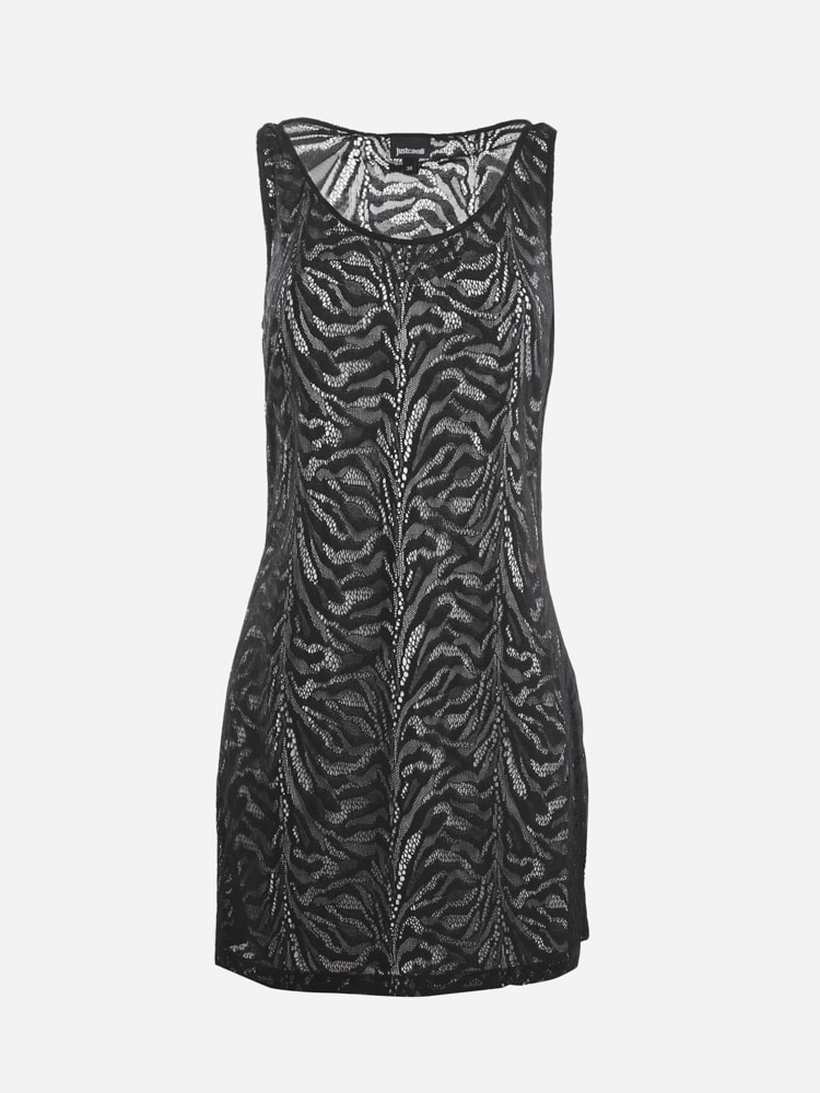 Just Cavalli Stretch Fabric Dress With Lace Inserts