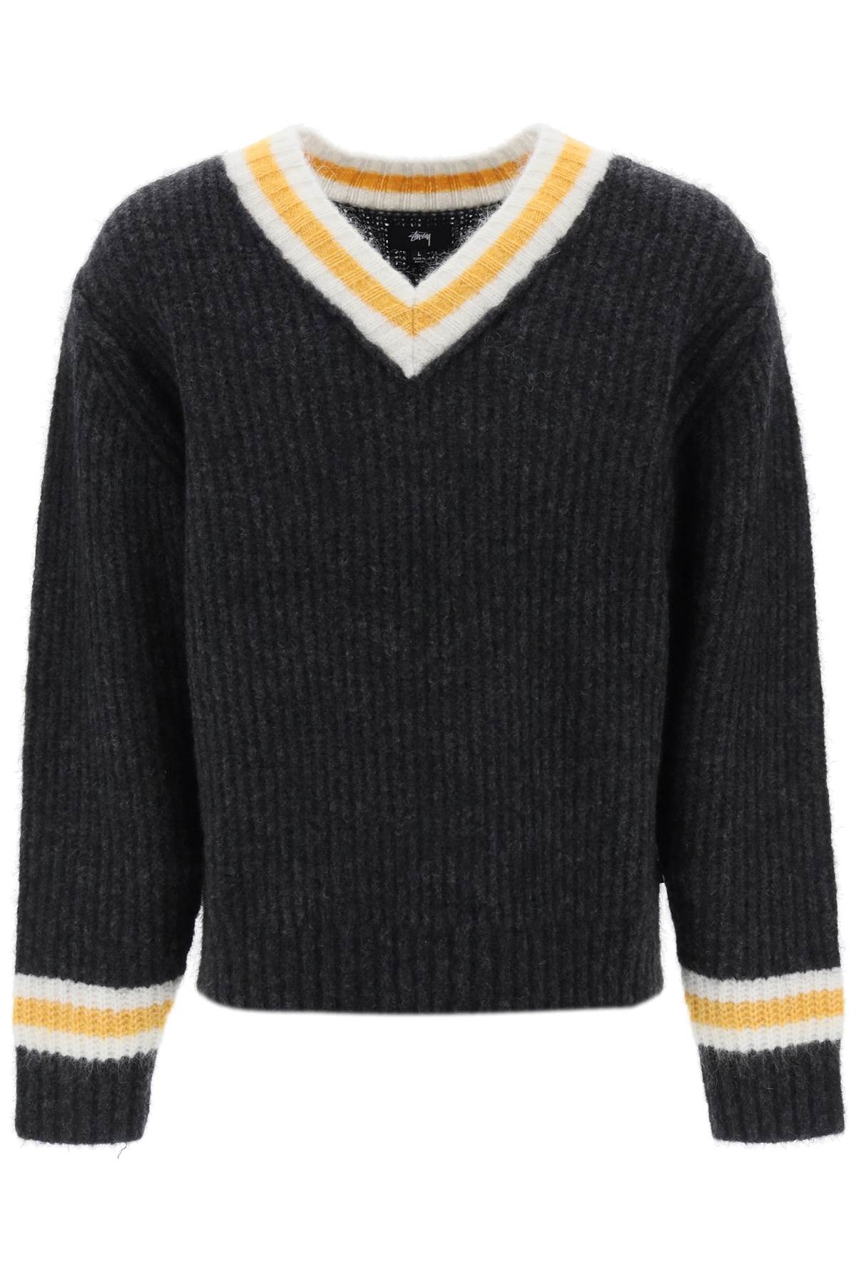 STUSSY WOOL AND MOHAIR TENNIS SWEATER