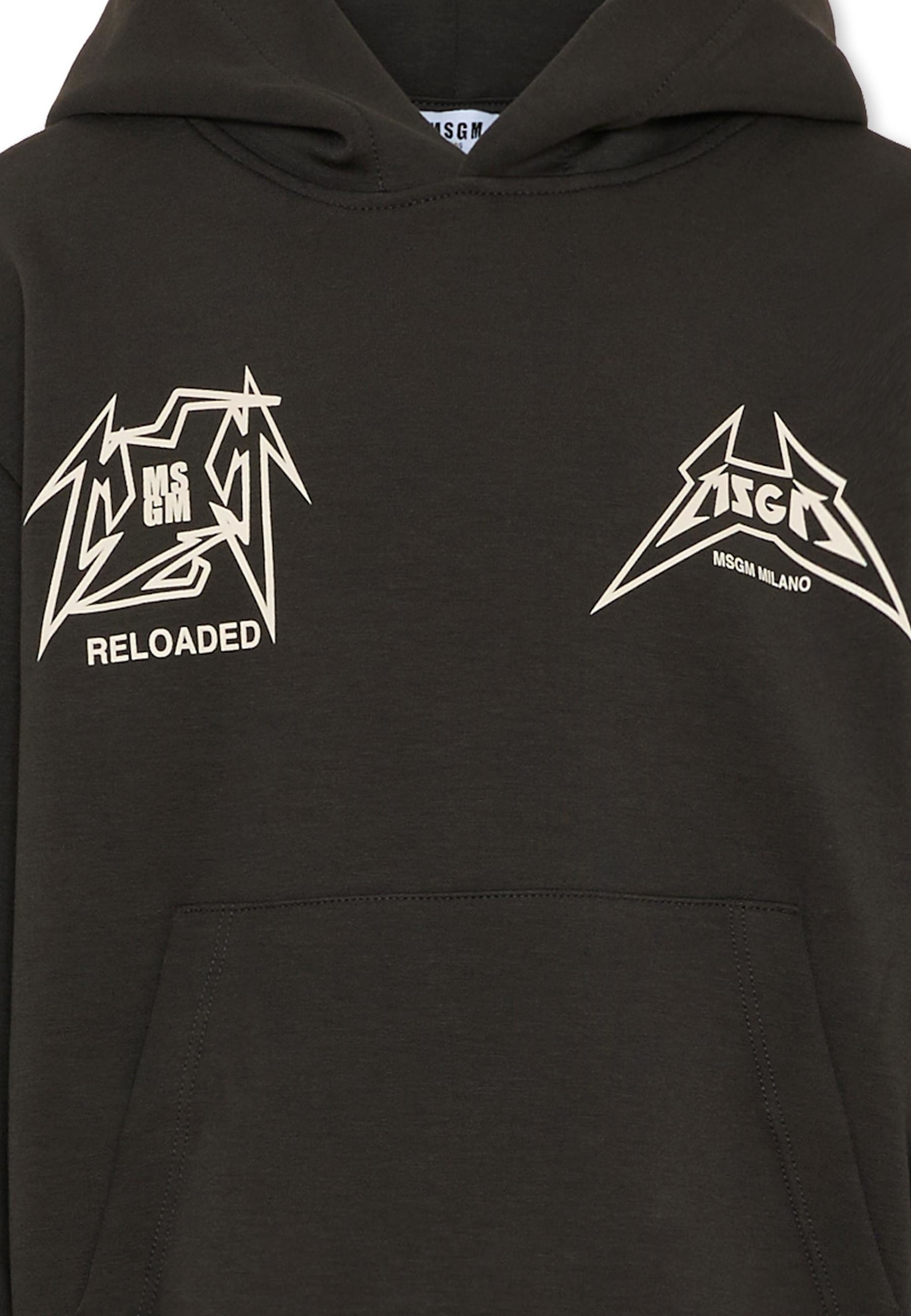 Msgm Black Sweatshirt For Girl With Logo In Black