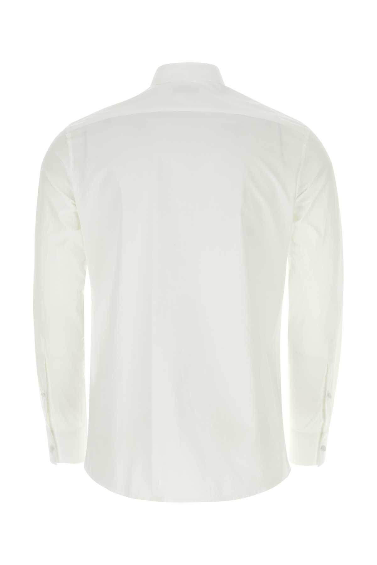 Valentino White Poplin Shirt In Bianco