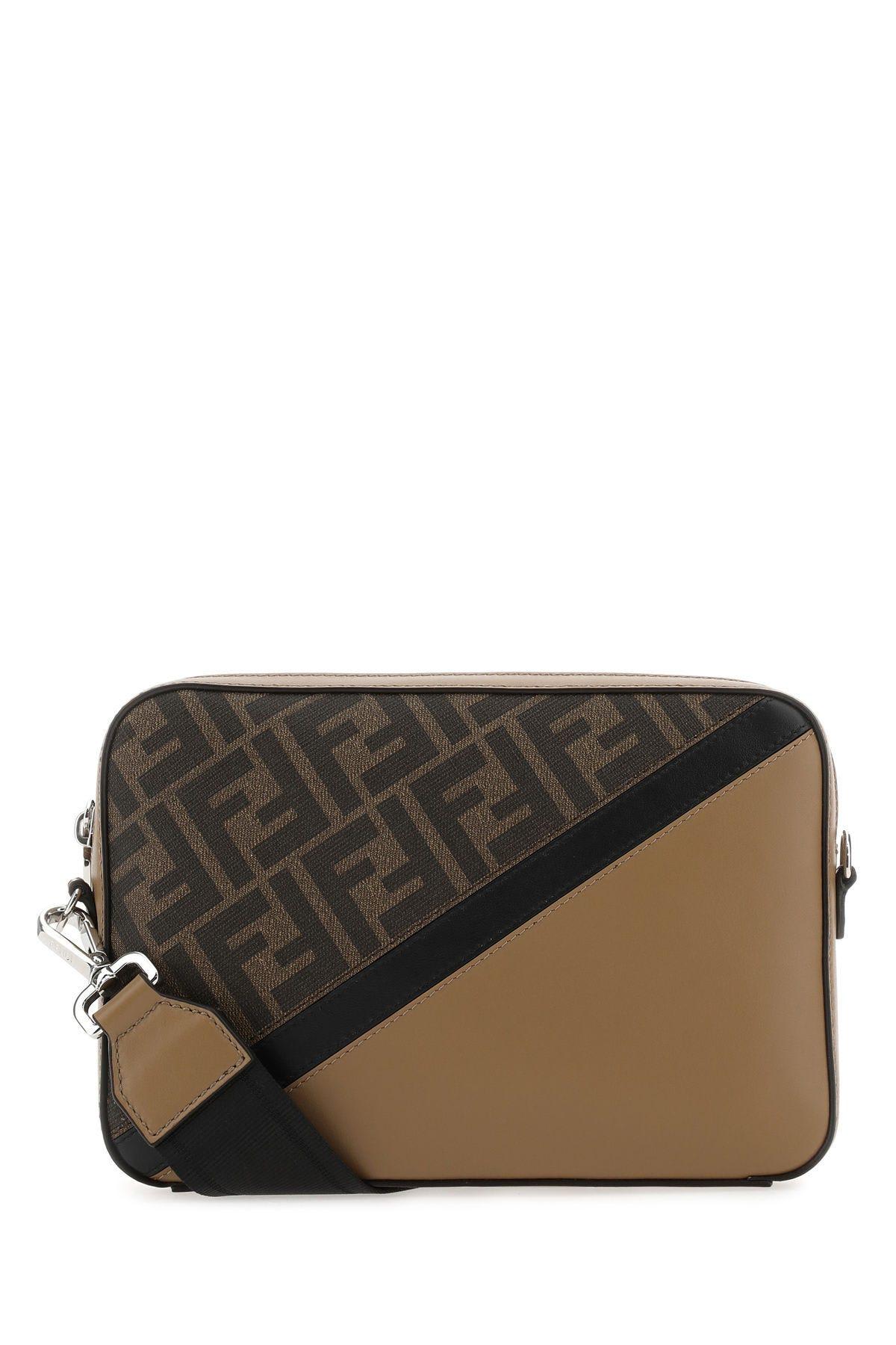 Fendi Multicolor Fabric And Leather Medium Camera Case Crossbody Bag
