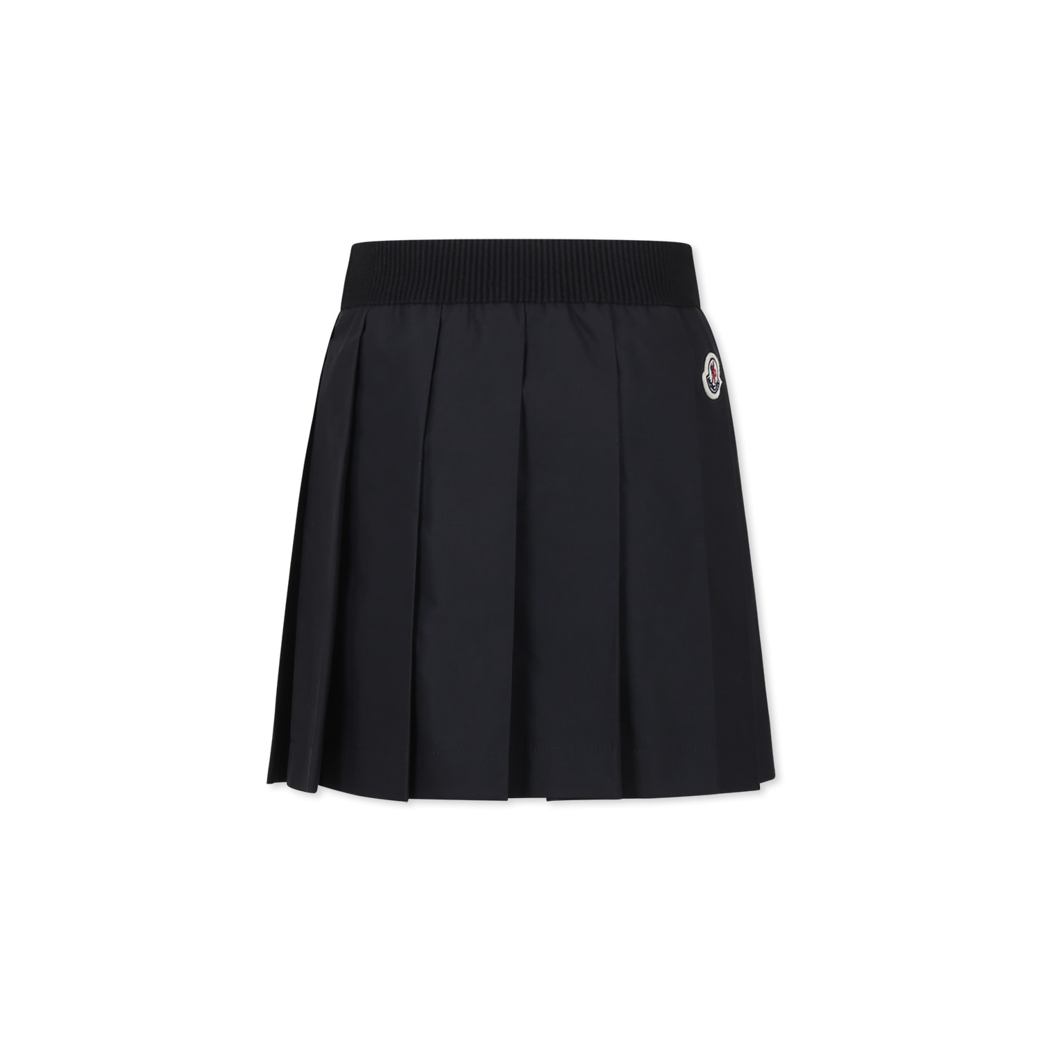 Shop Moncler Black Skirt For Girl With Logo