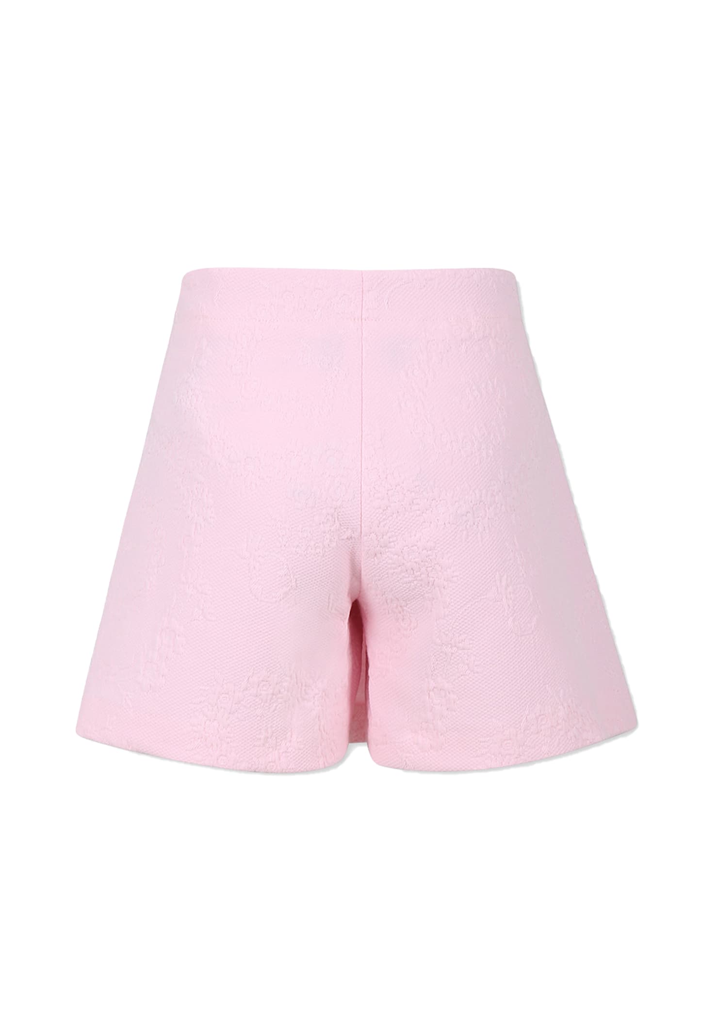 Versace Pink Shorts For Girl With Floral Swirl In Pink