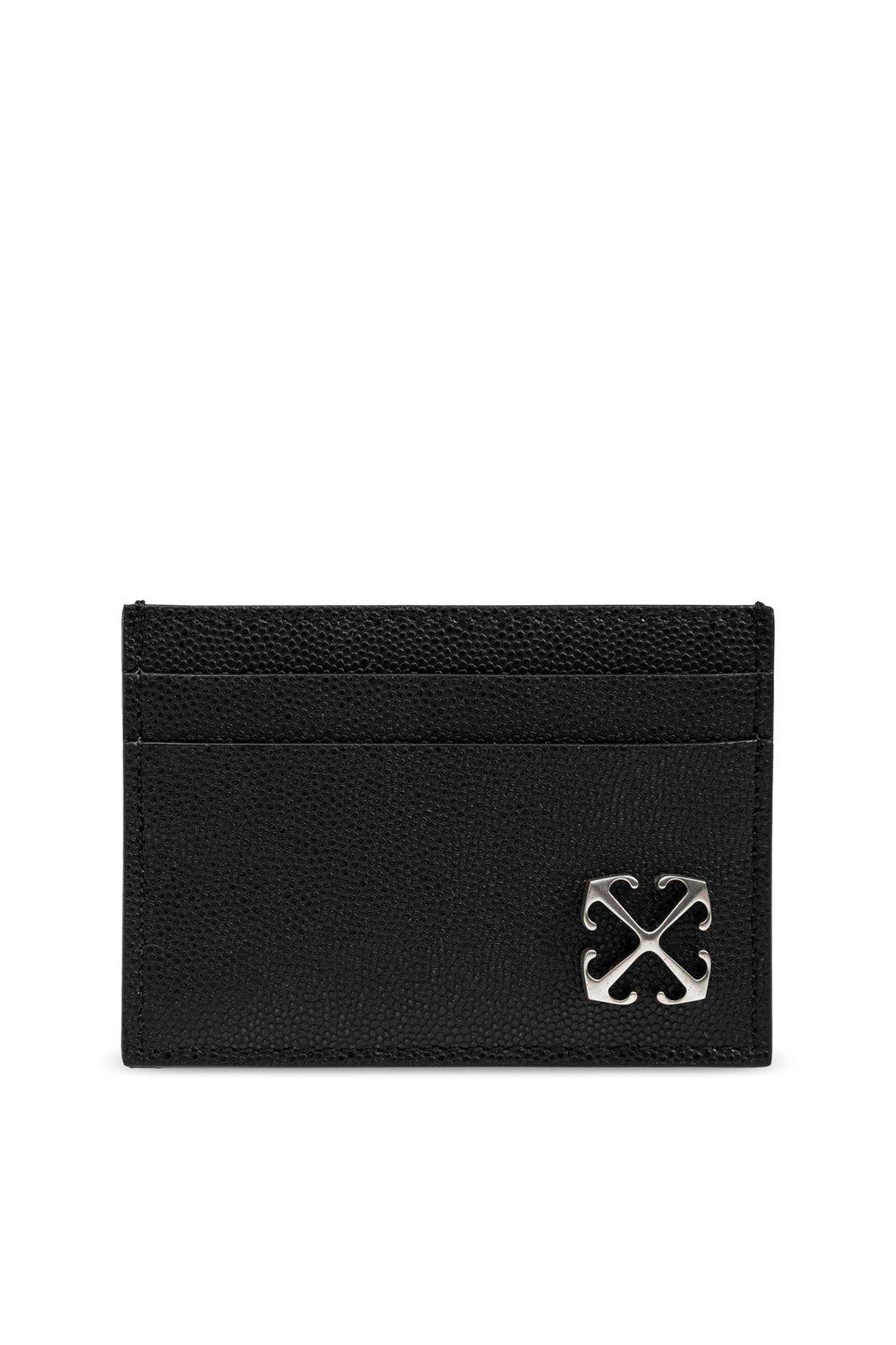 Shop Off-white Jitney Logo Plaque Card Holder In Black