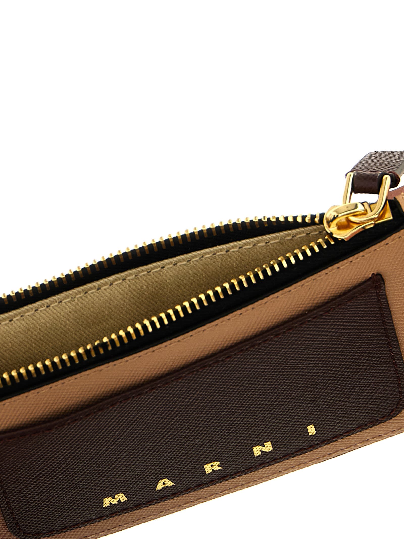 Marni Saffiano Leather Cardholder In Multi
