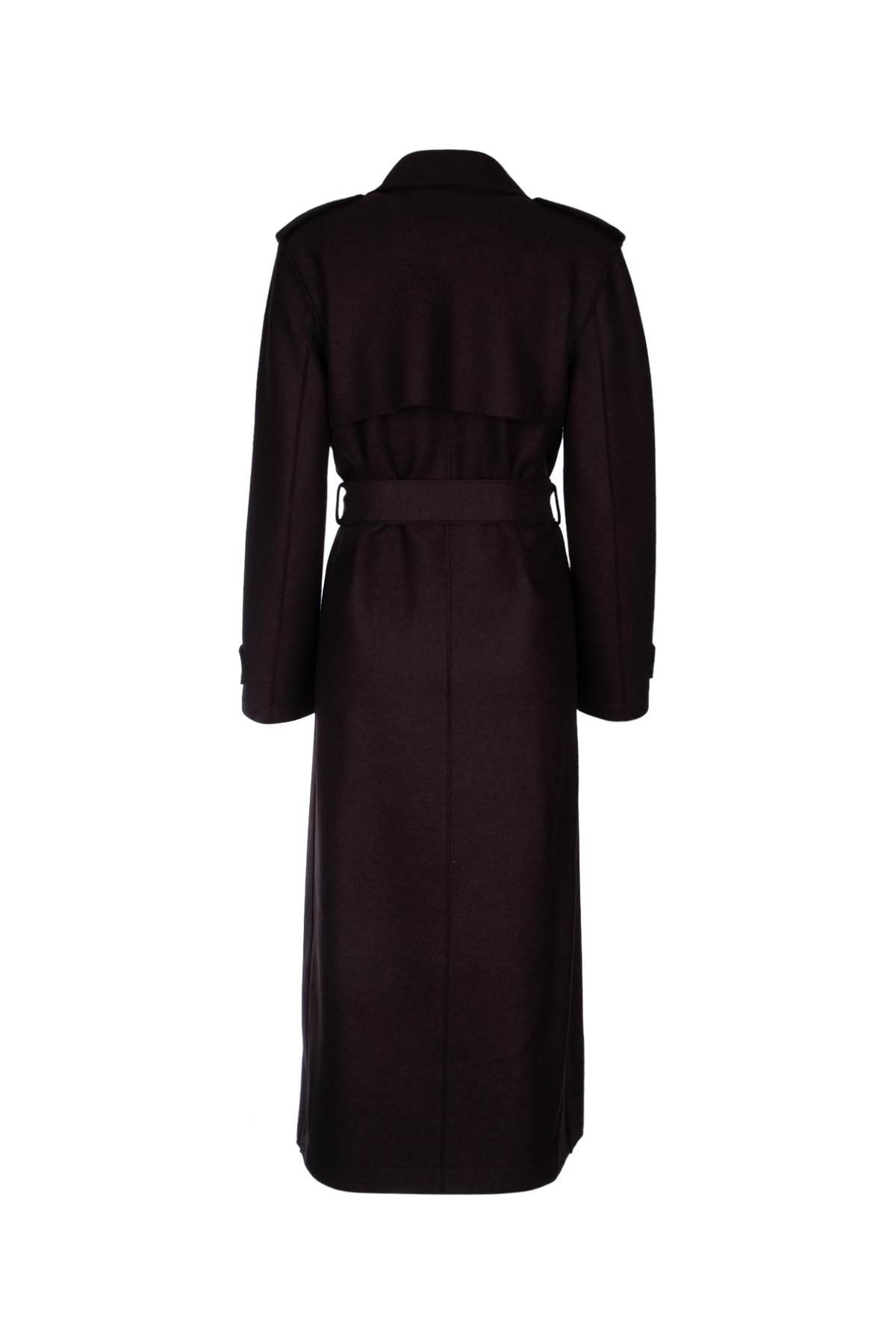 Shop Harris Wharf London Women Long Trench In Dark Brown