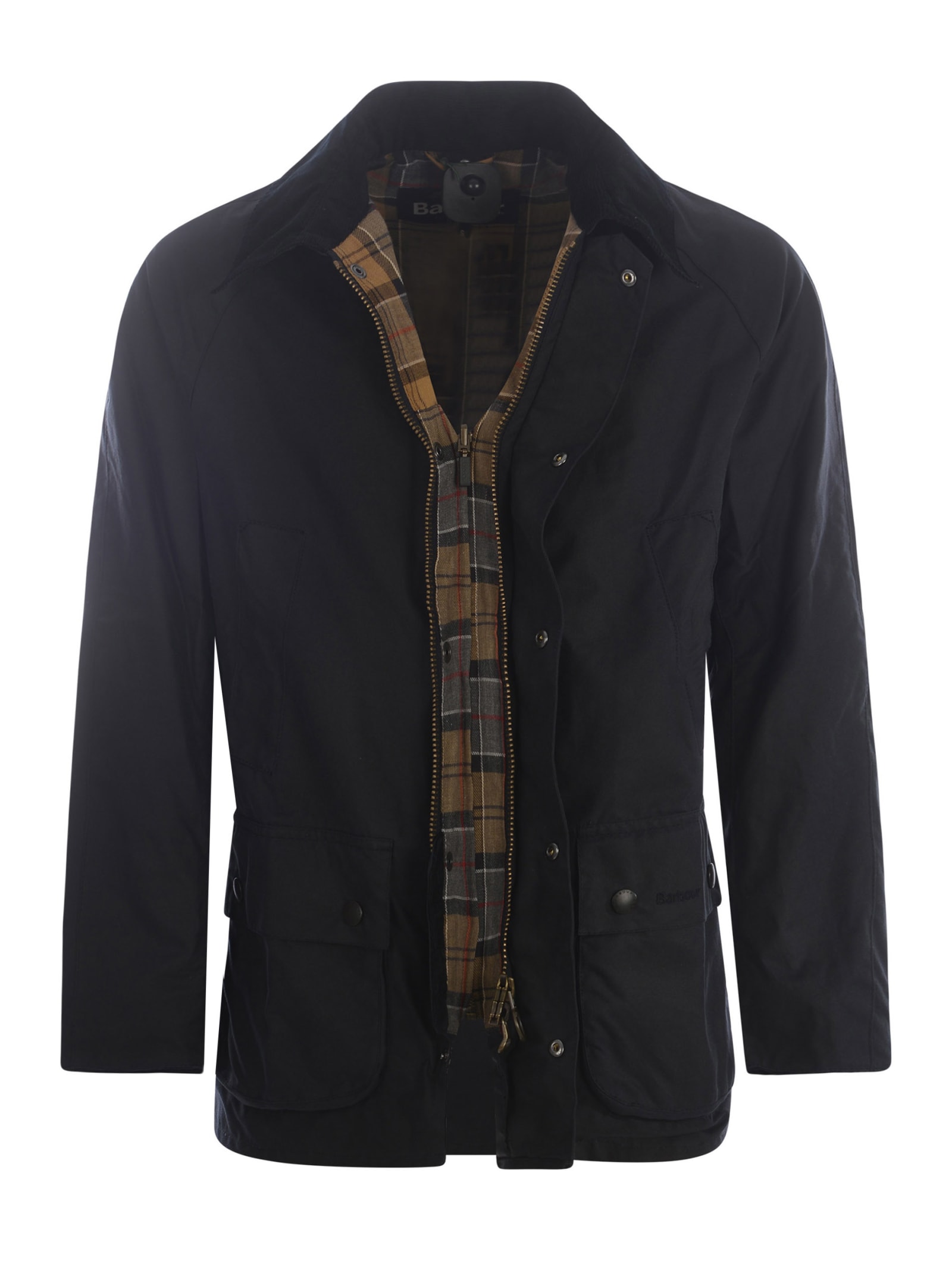 Barbour Ashby Waxed Cotton Jacket In Black