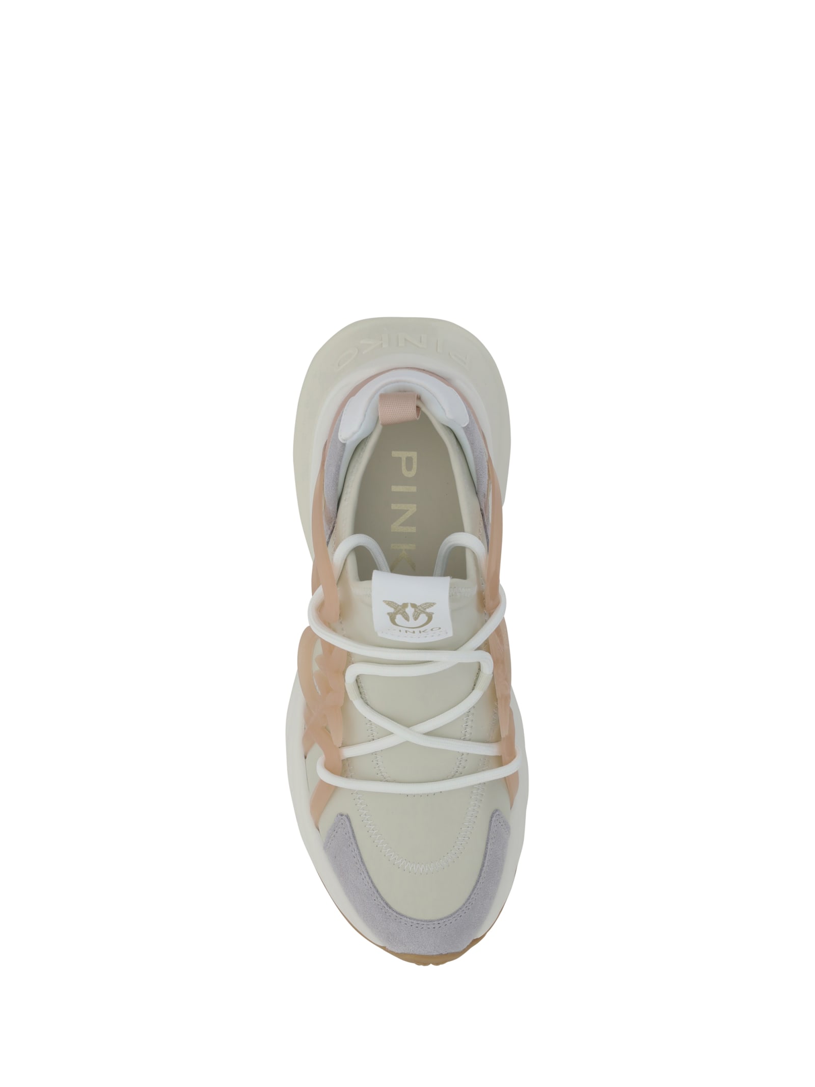 Shop Pinko Ariel Sneakers In Milk/nude