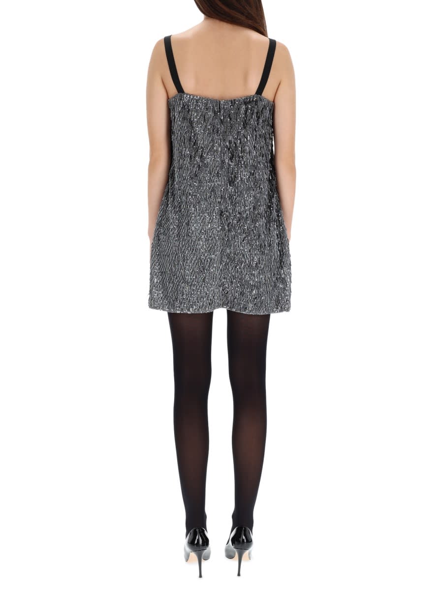 Dolce & Gabbana Sequined Mini Dress In Silver