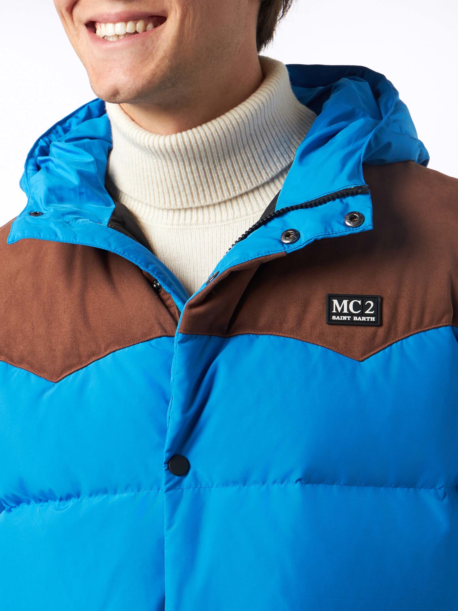 MC2 SAINT BARTH MAN HOODED DOWN BLUETTE JACKET 