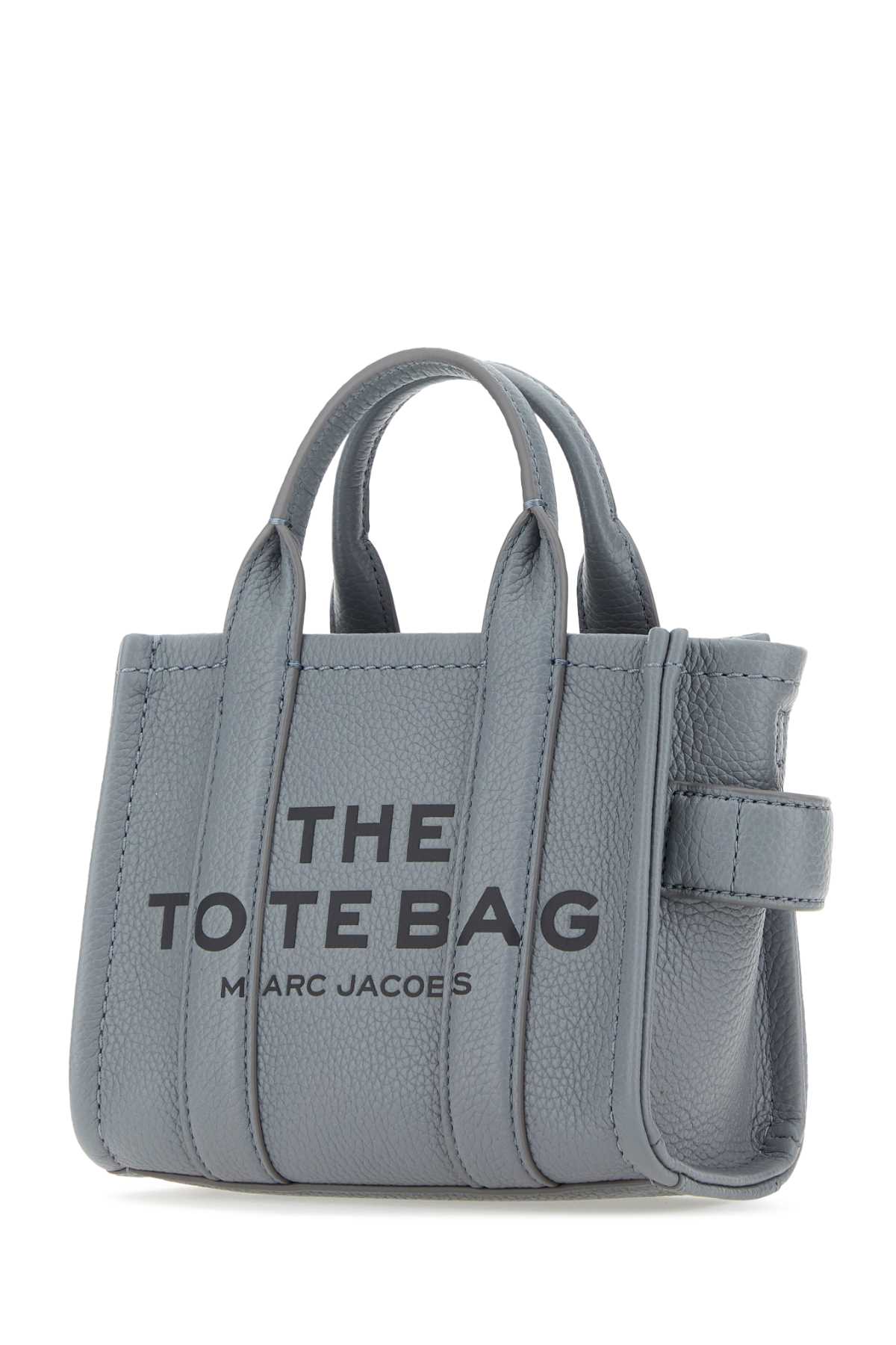 Shop Marc Jacobs Grey Leather The Tote Bag Micro Handbag In Wolfgrey