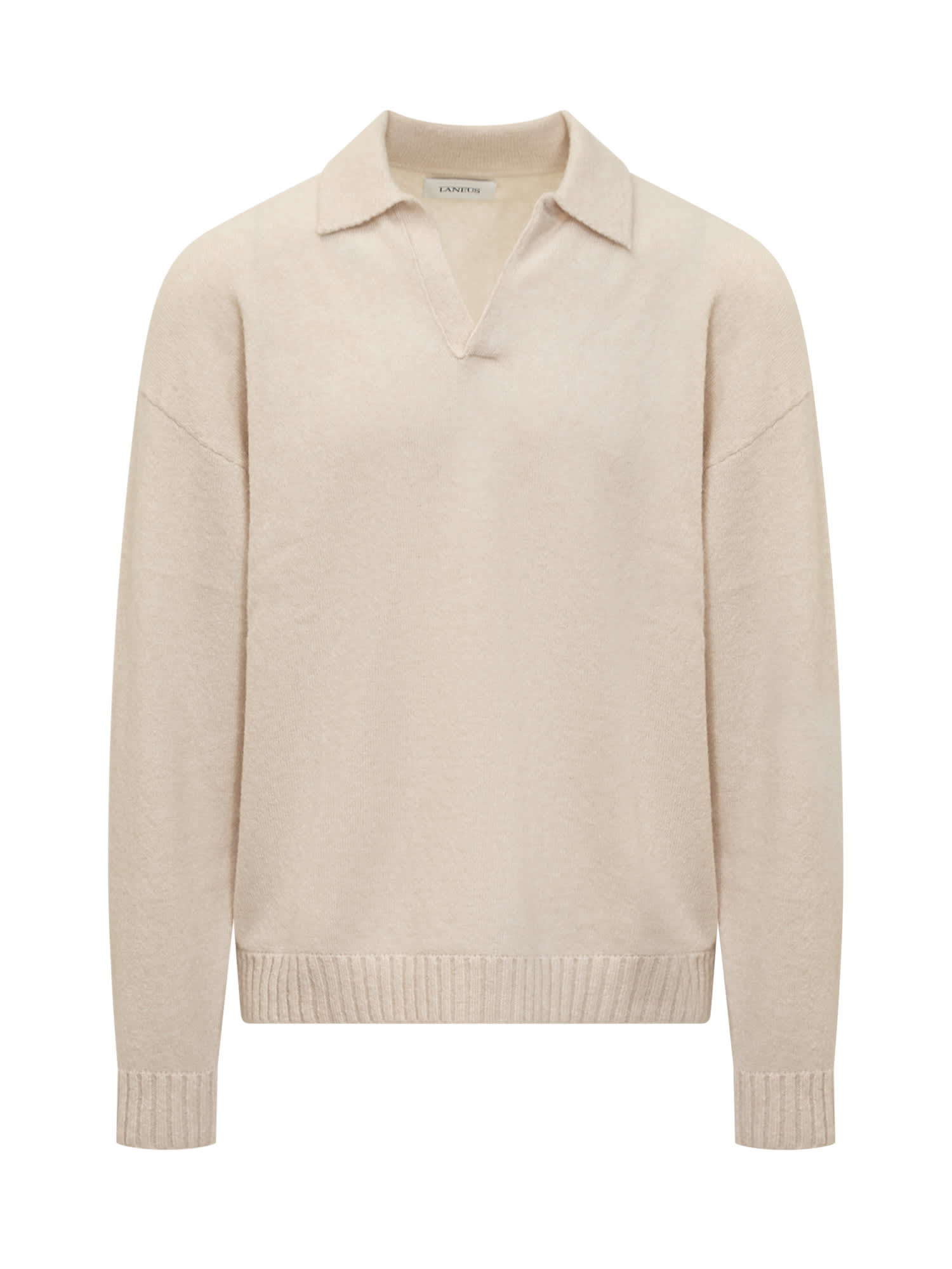 Shop Laneus Soft Cashmere Polo In Latte