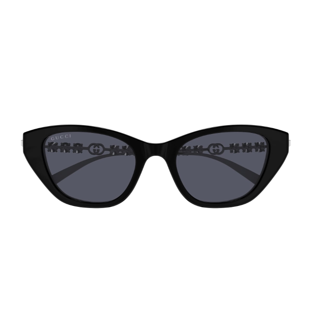 Gucci Gg1968s Linea Emblem 002 Black Silver Grey Sunglasses In Black